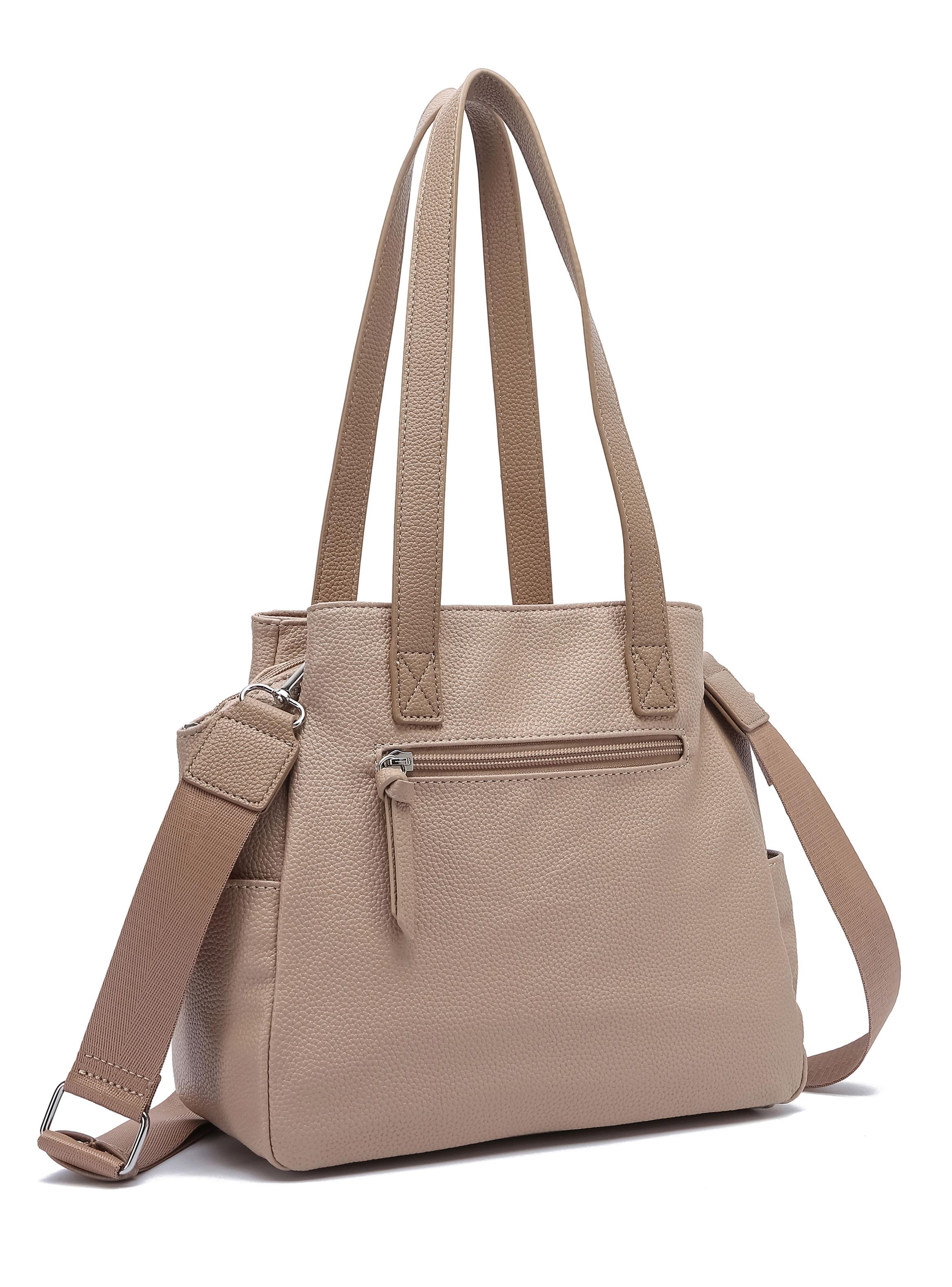 Cartera de Hombro Tipo Bolso Bicolor Geranium Beige-2