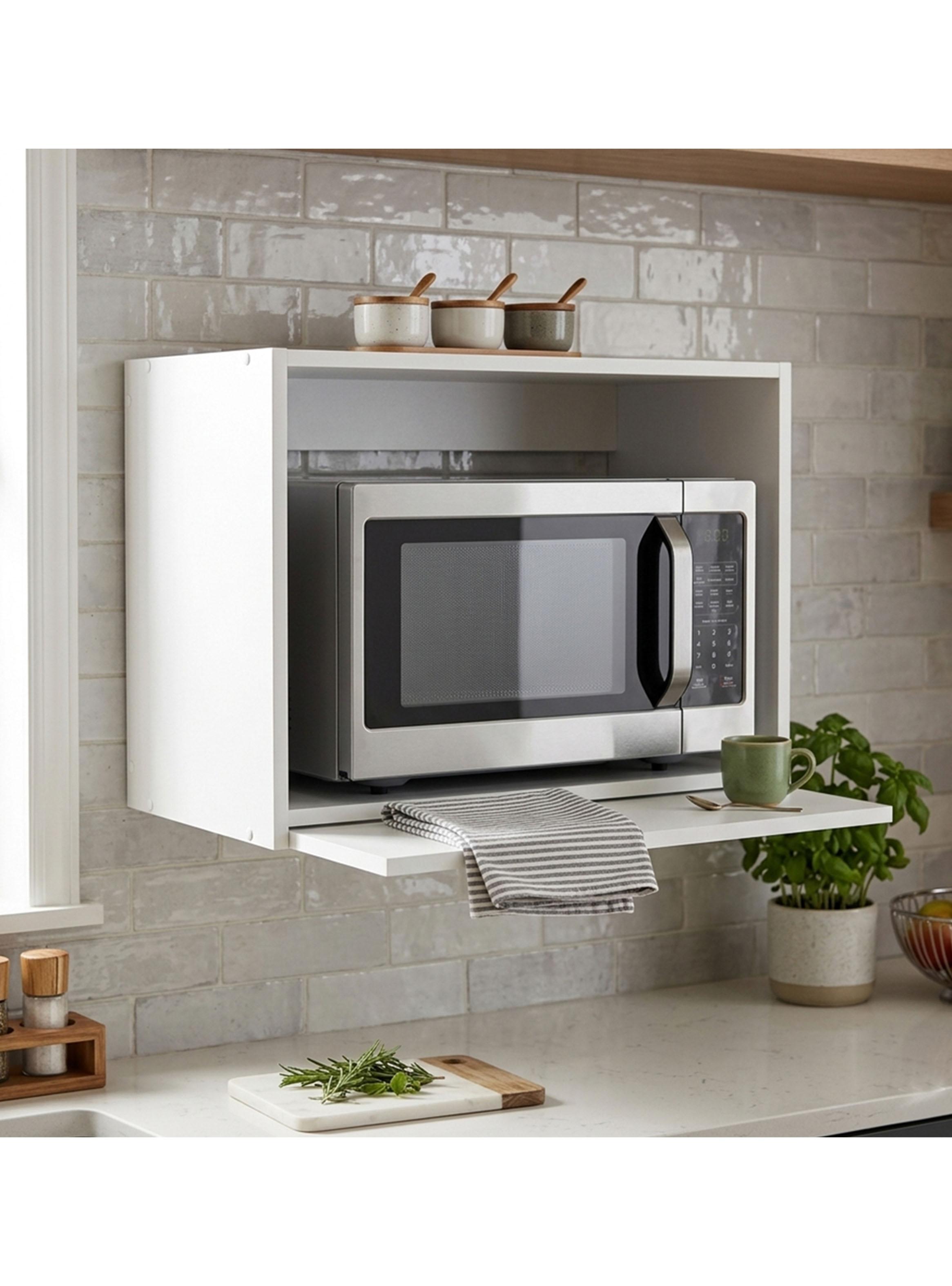 Mueble de Cocina Mural Microondas 44.5x60x43 cm-4