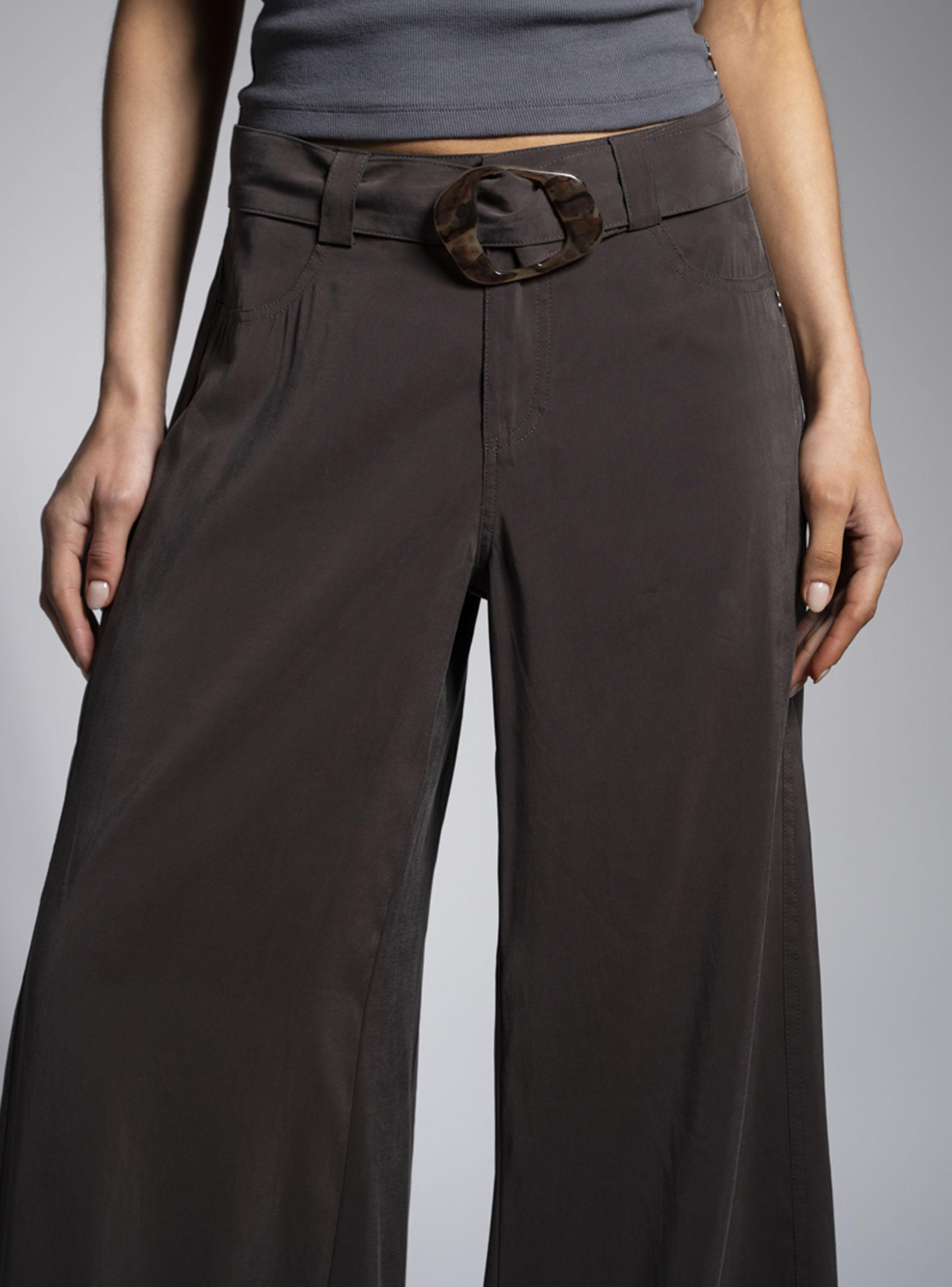 Pantalón Tiro Medio Palazzo Mali Chocolate-2