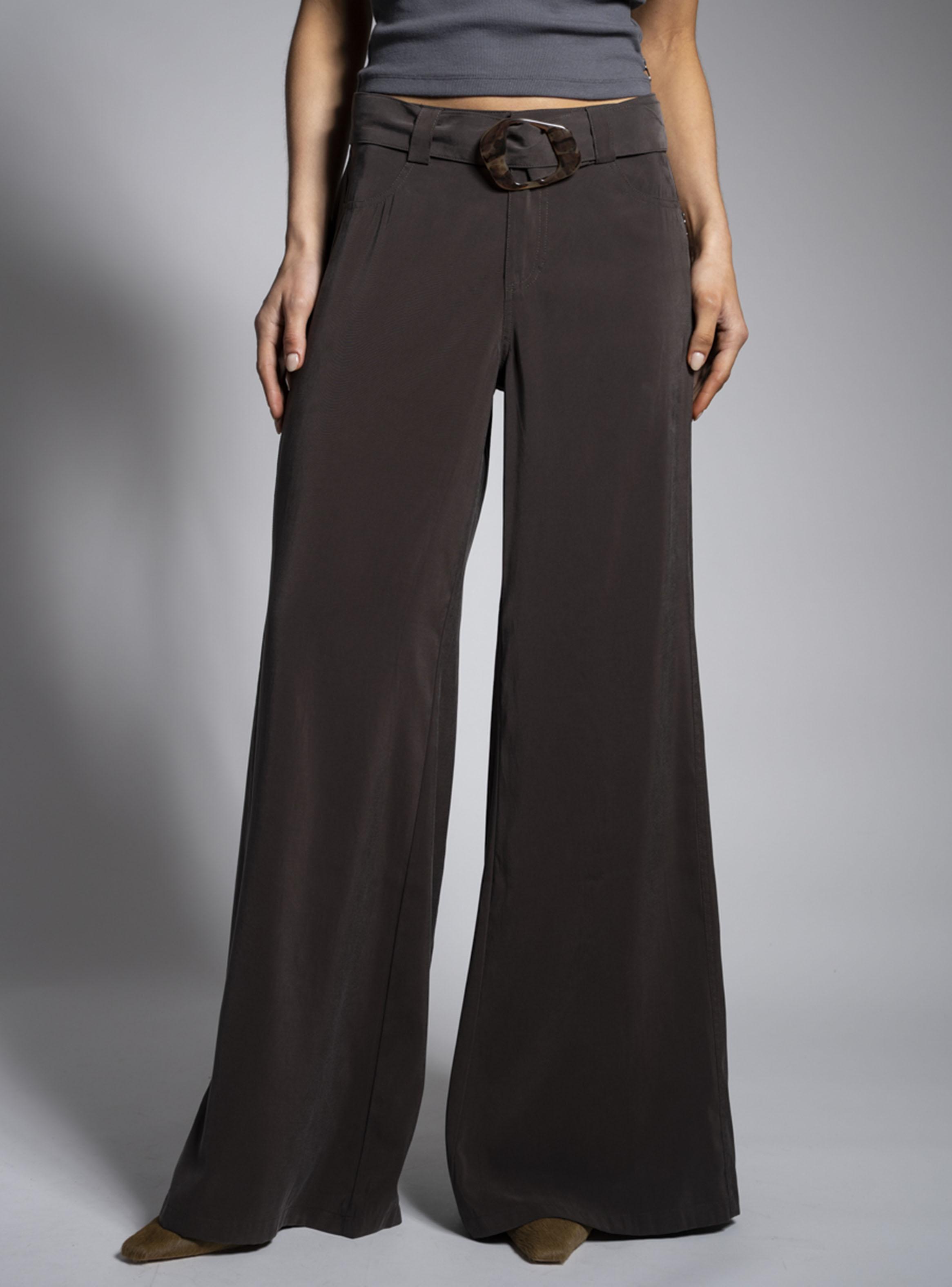 Pantalón Tiro Medio Palazzo Mali Chocolate-0