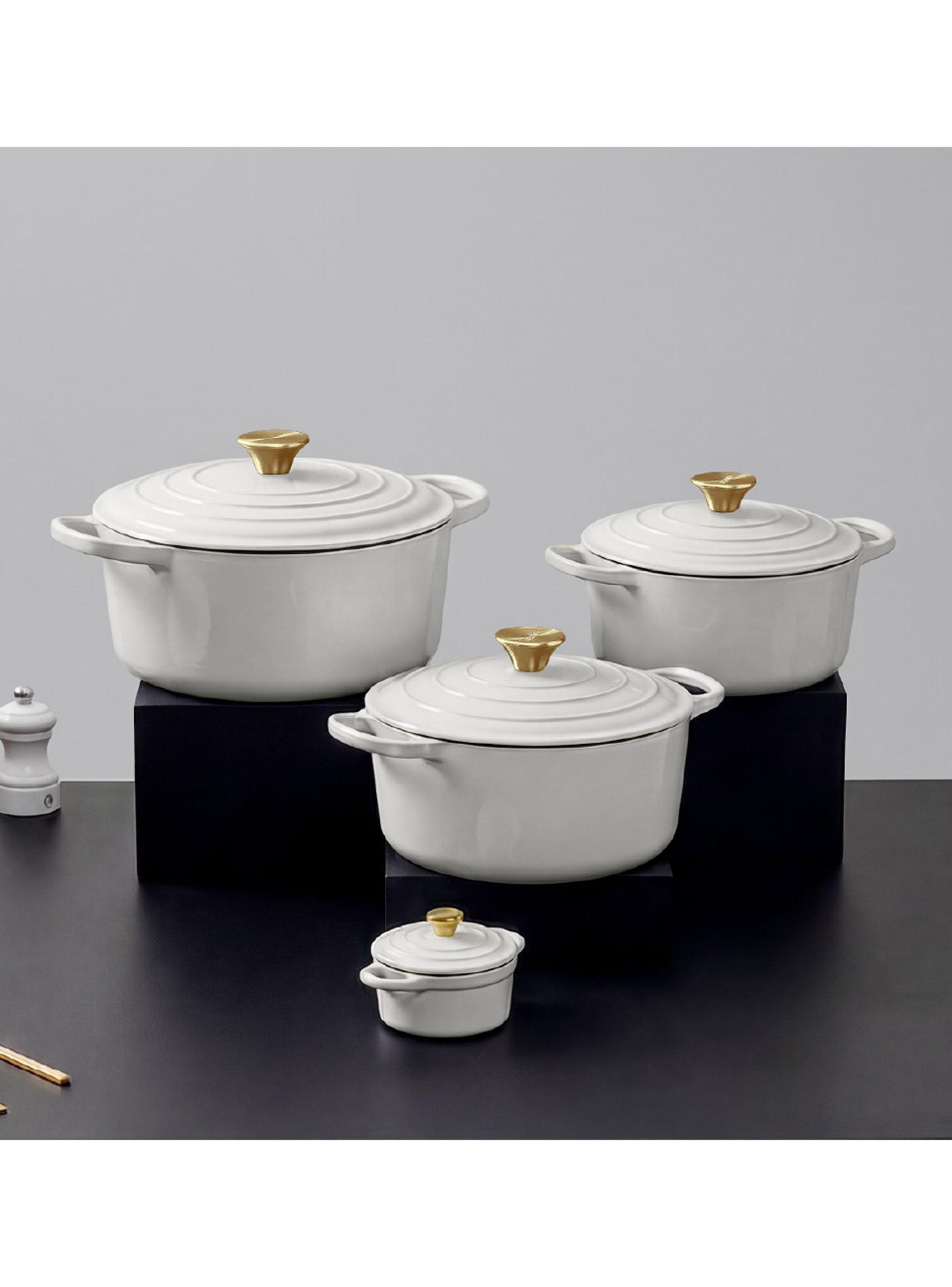 Olla Fierro Esmaltado Blanca 24 cm-3