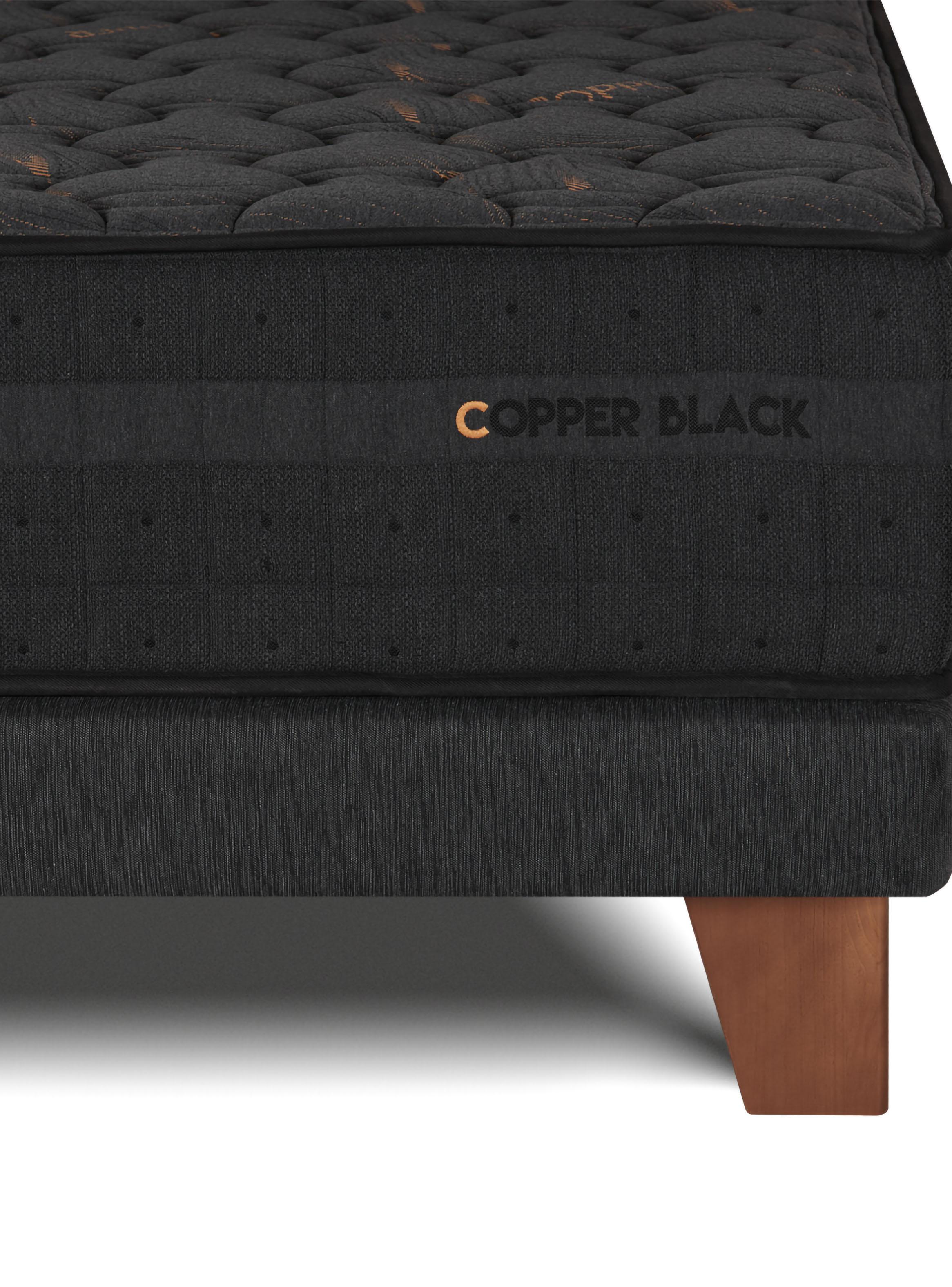 Cama Europea Copper Black King + Respaldo + Veladores Concept-3