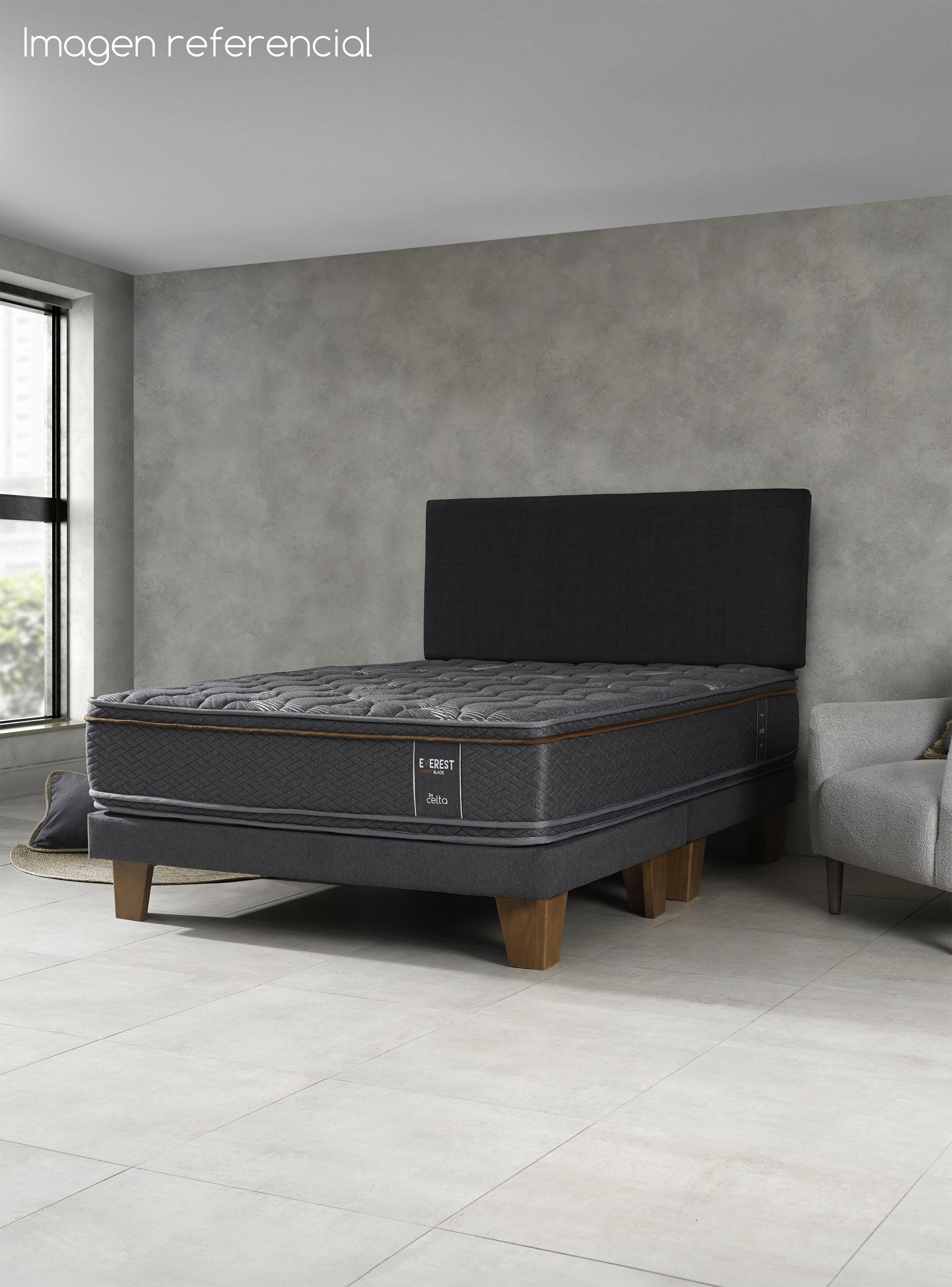 Cama Europea Everest Copper Black 2 Plazas x 2 metros Base Dividida + Respaldo-5