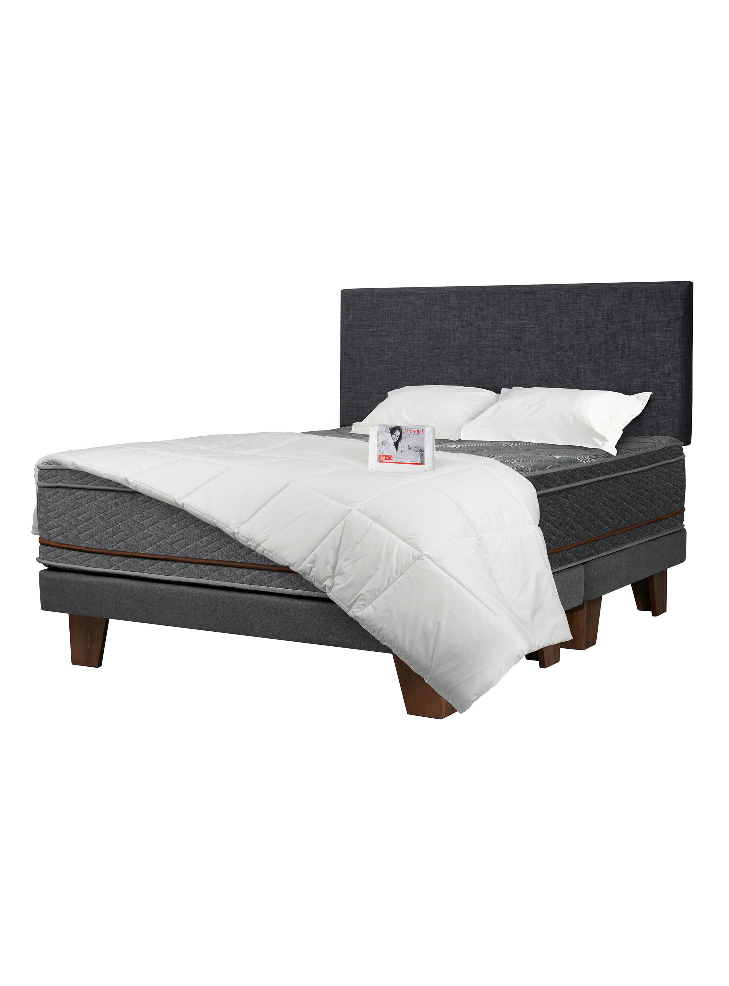 Cama Europea Everest Copper Black King + RespaldoTextil-0