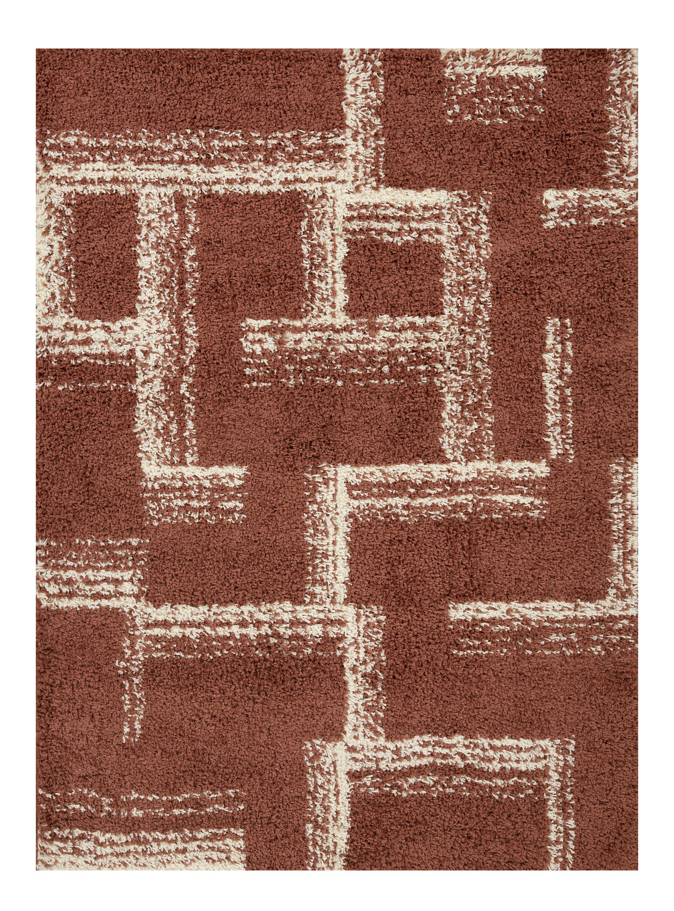 Bajada de Cama Shaggy Maze 50x100 cm Terracota-0