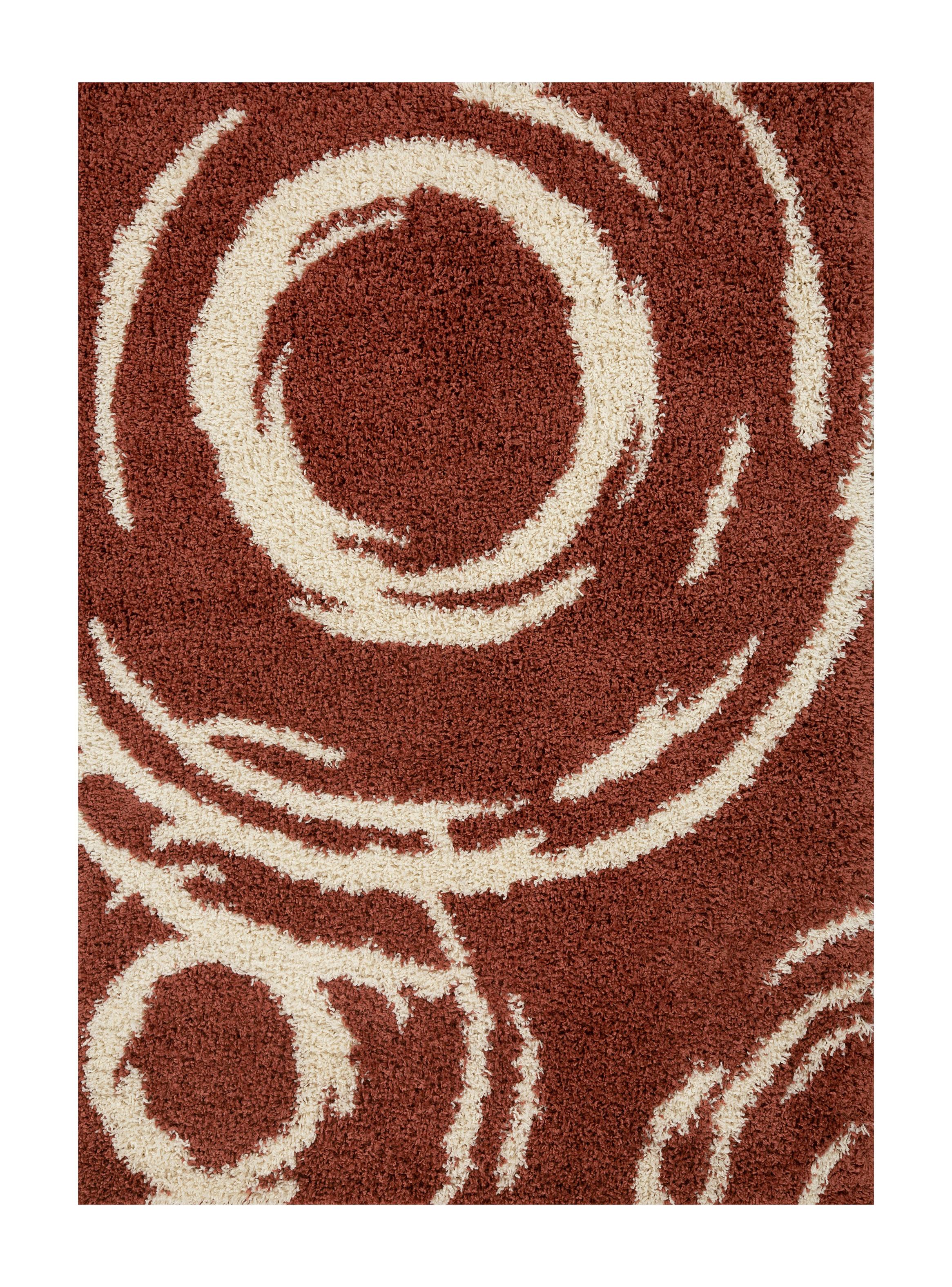 Alfombra Shaggy Infinity 133x180 cm Terracota-0
