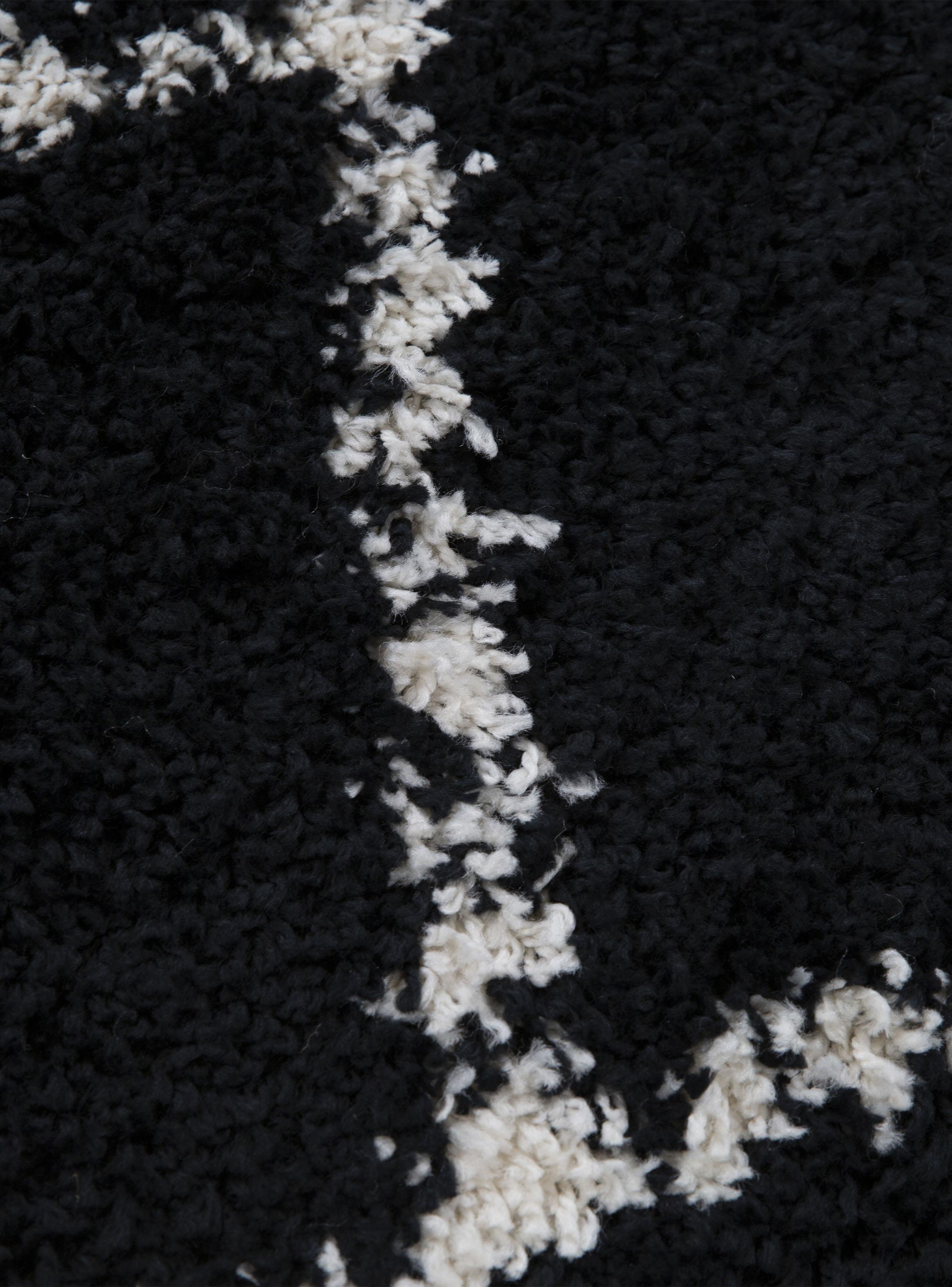 Alfombra Shaggy Cell 133x180 cm Negro-1
