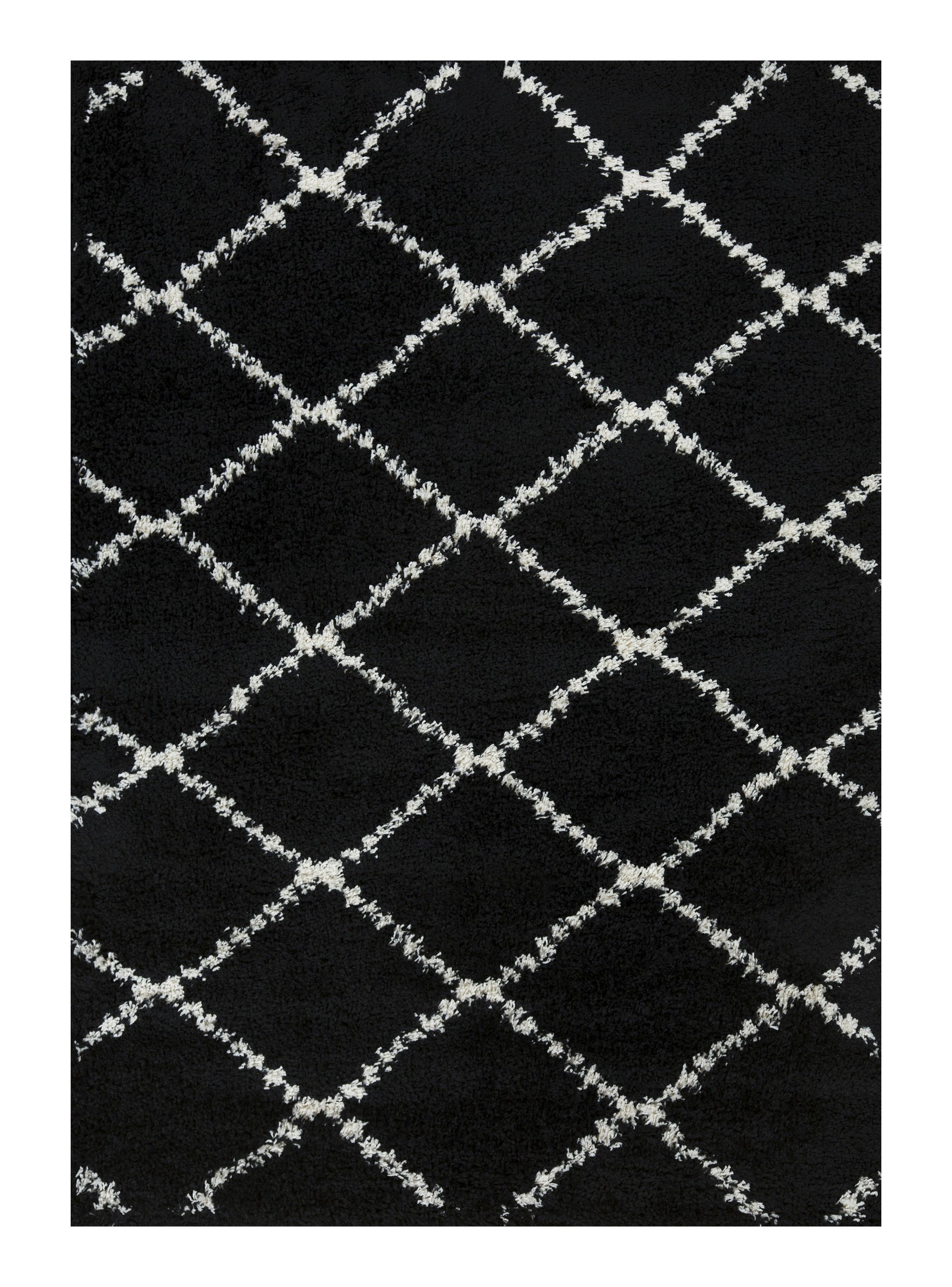 Alfombra Shaggy Cell 133x180 cm Negro-0