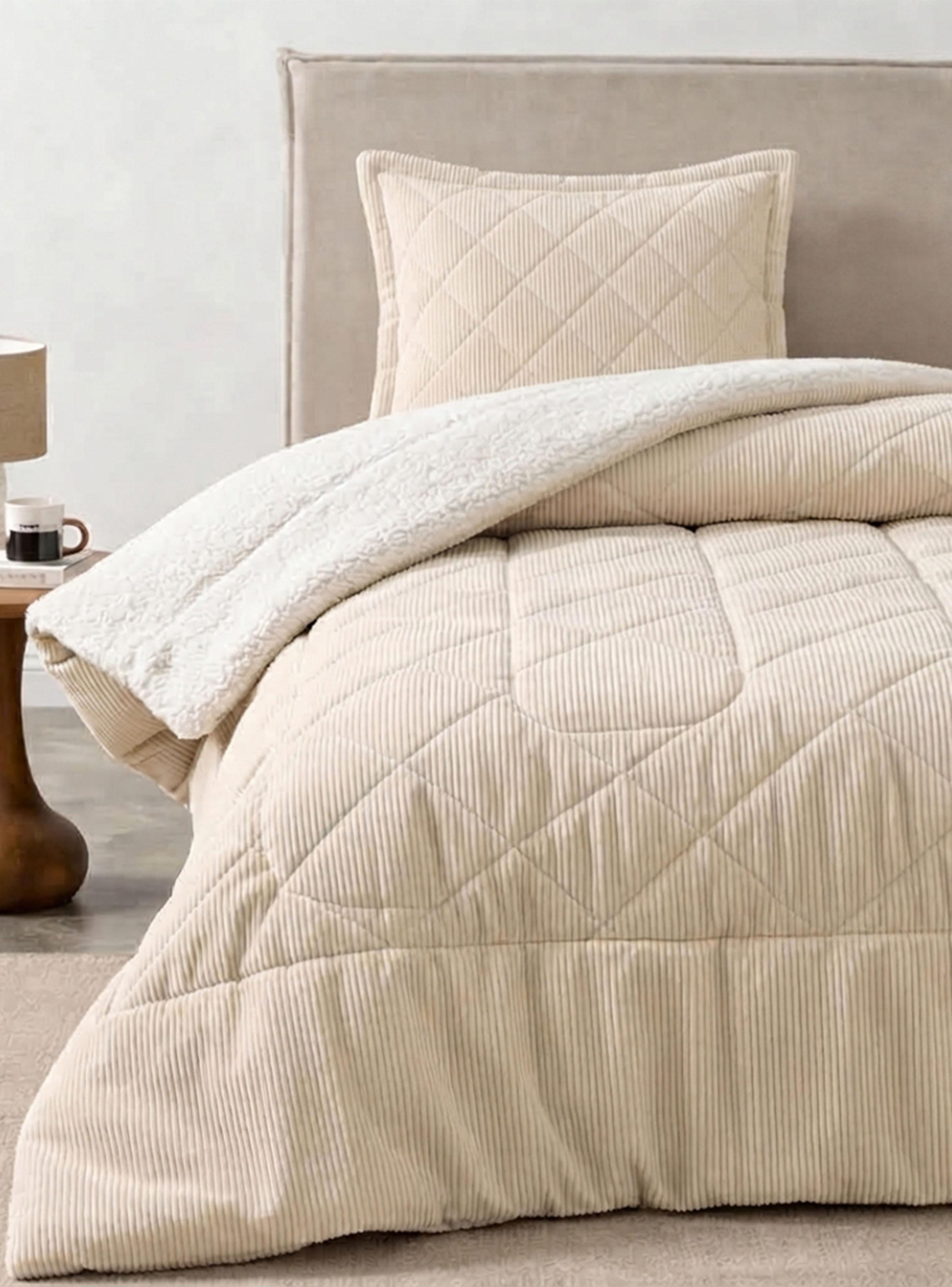 Quilt Sherpa Vl Dobby 2 Plazas Beige-0