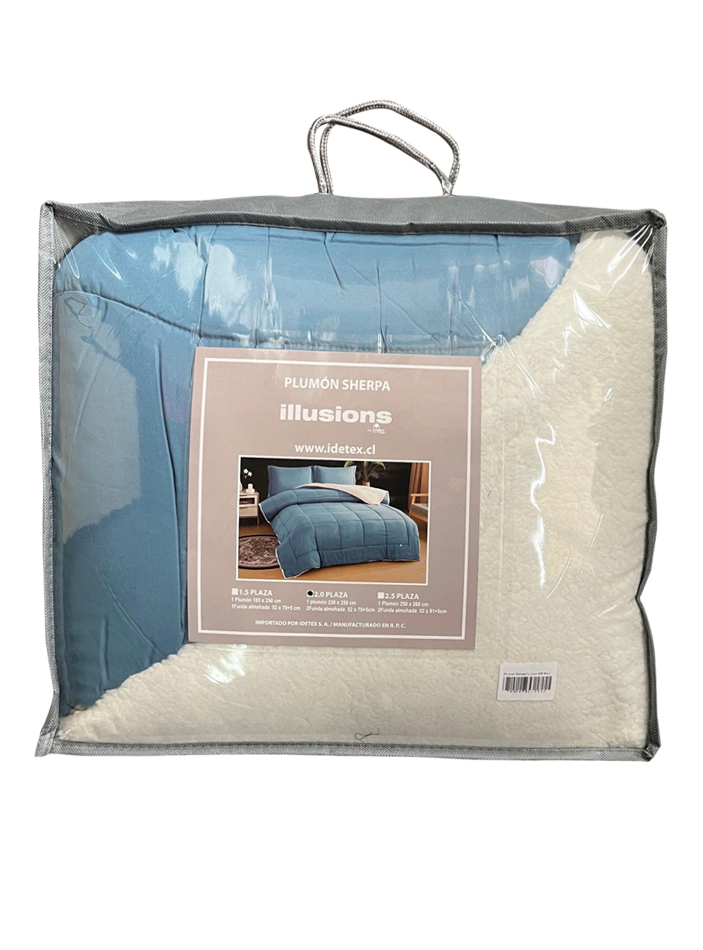 Quilt Sherpa Roma 1.5 Plazas Azul-2