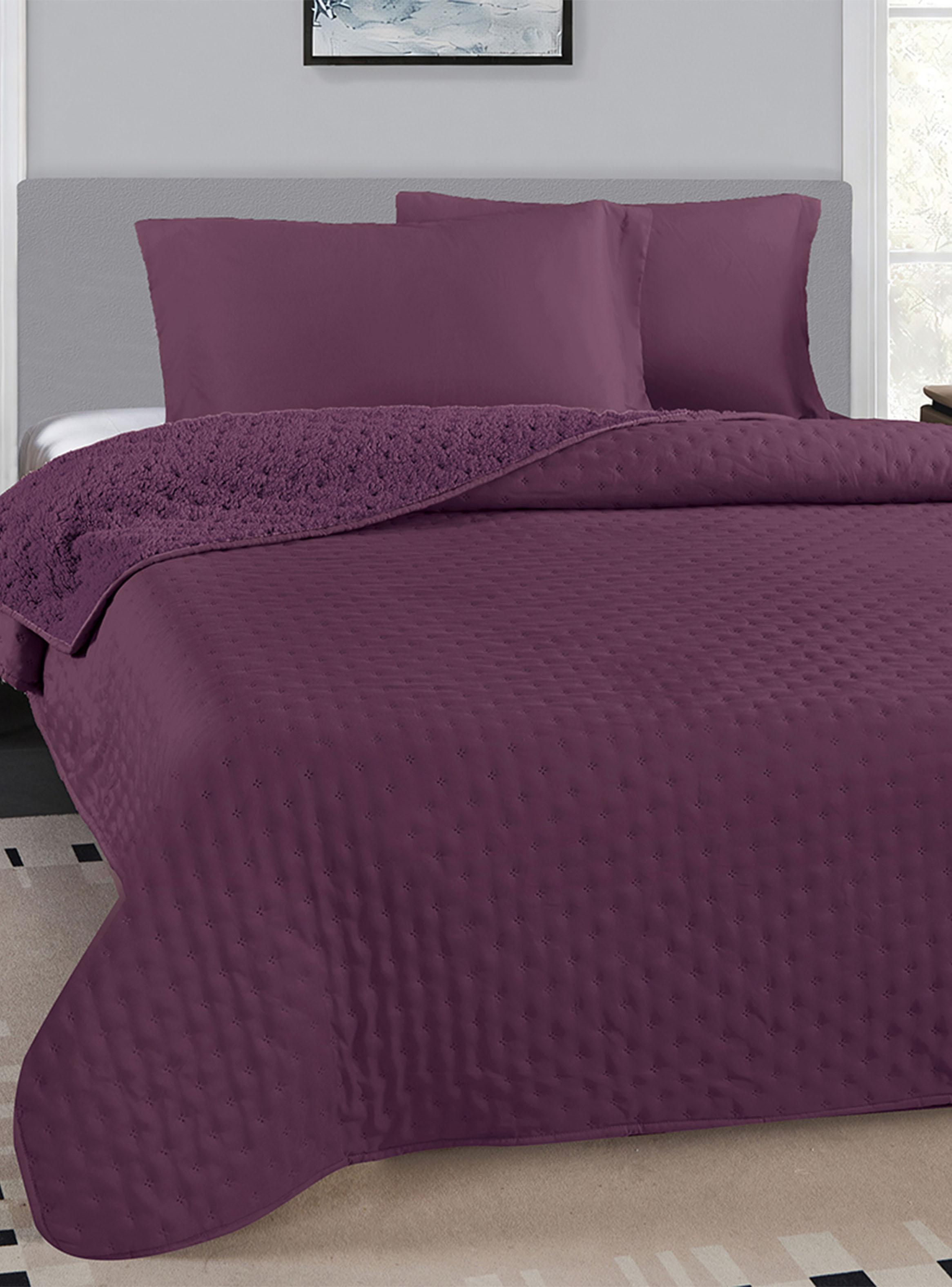 Quilt Sherpa King Roma Burdeo-0