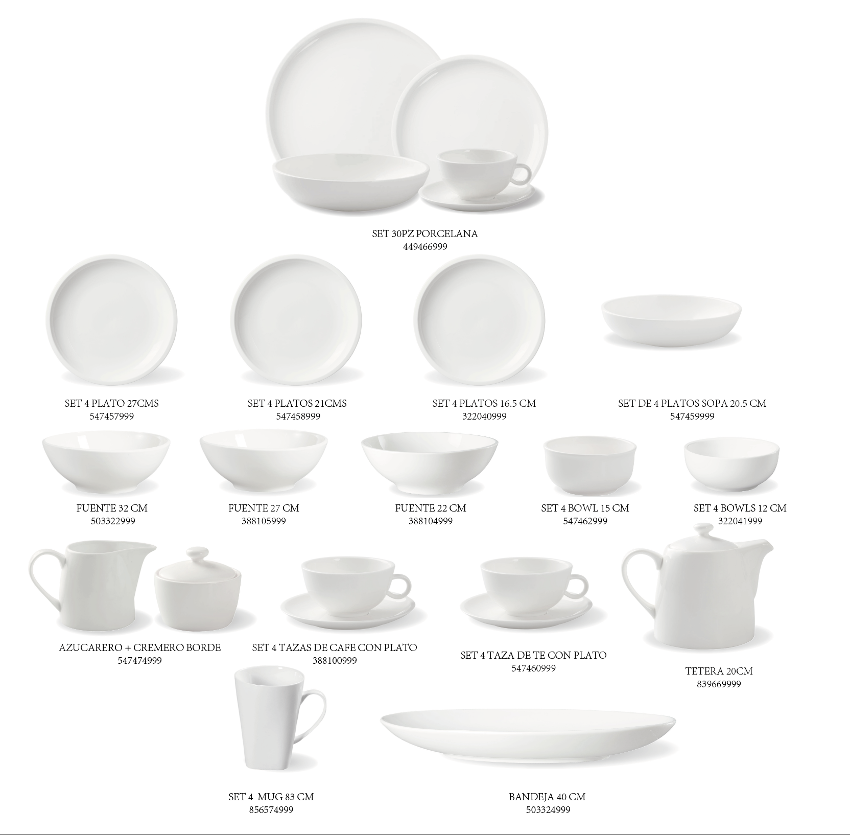 Set 4 Tazas Te 250 ml y Platillos Neutral Porcelana-5