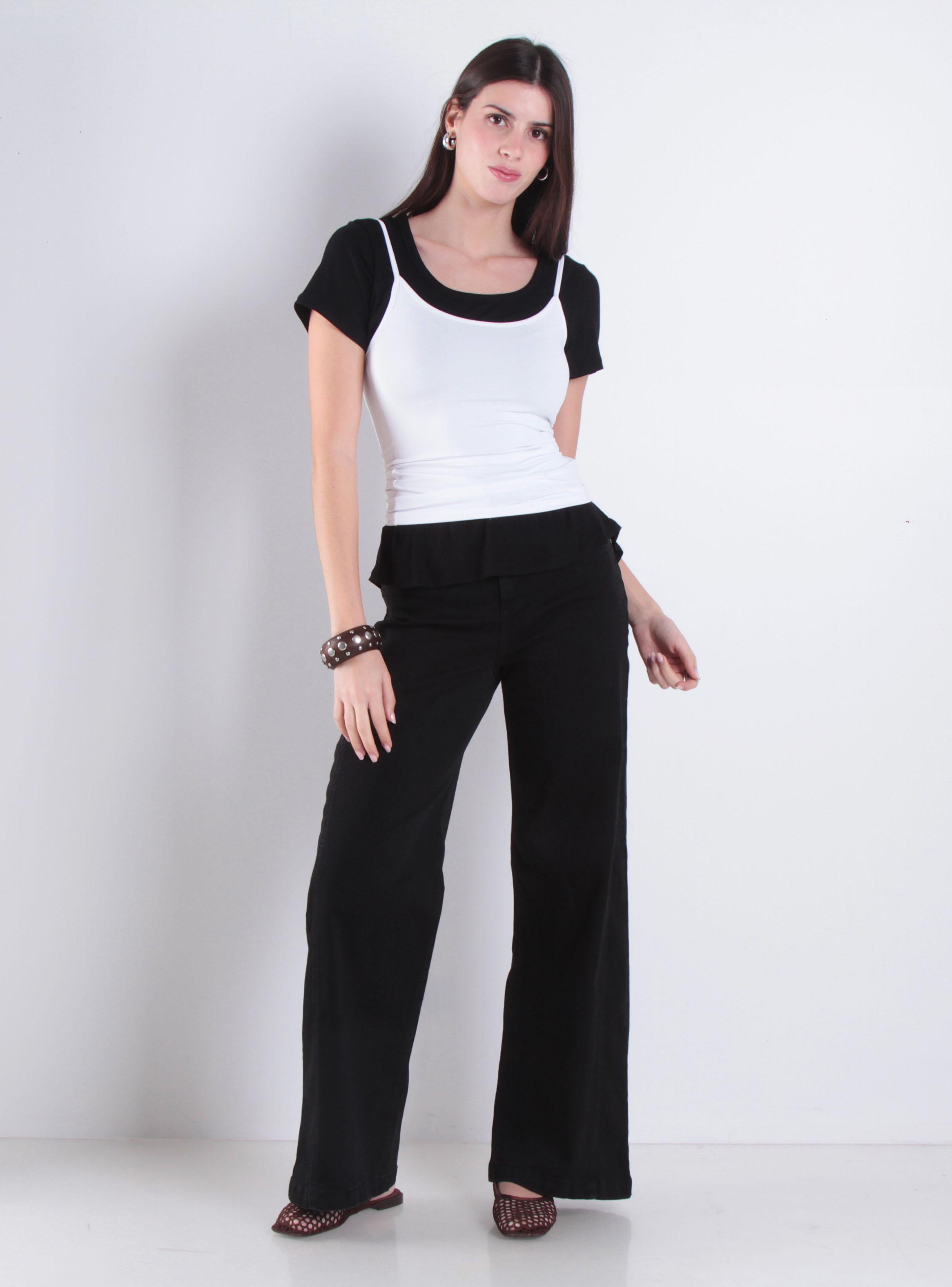 Jeans con Cortes Tiro Alto y Pretina-3