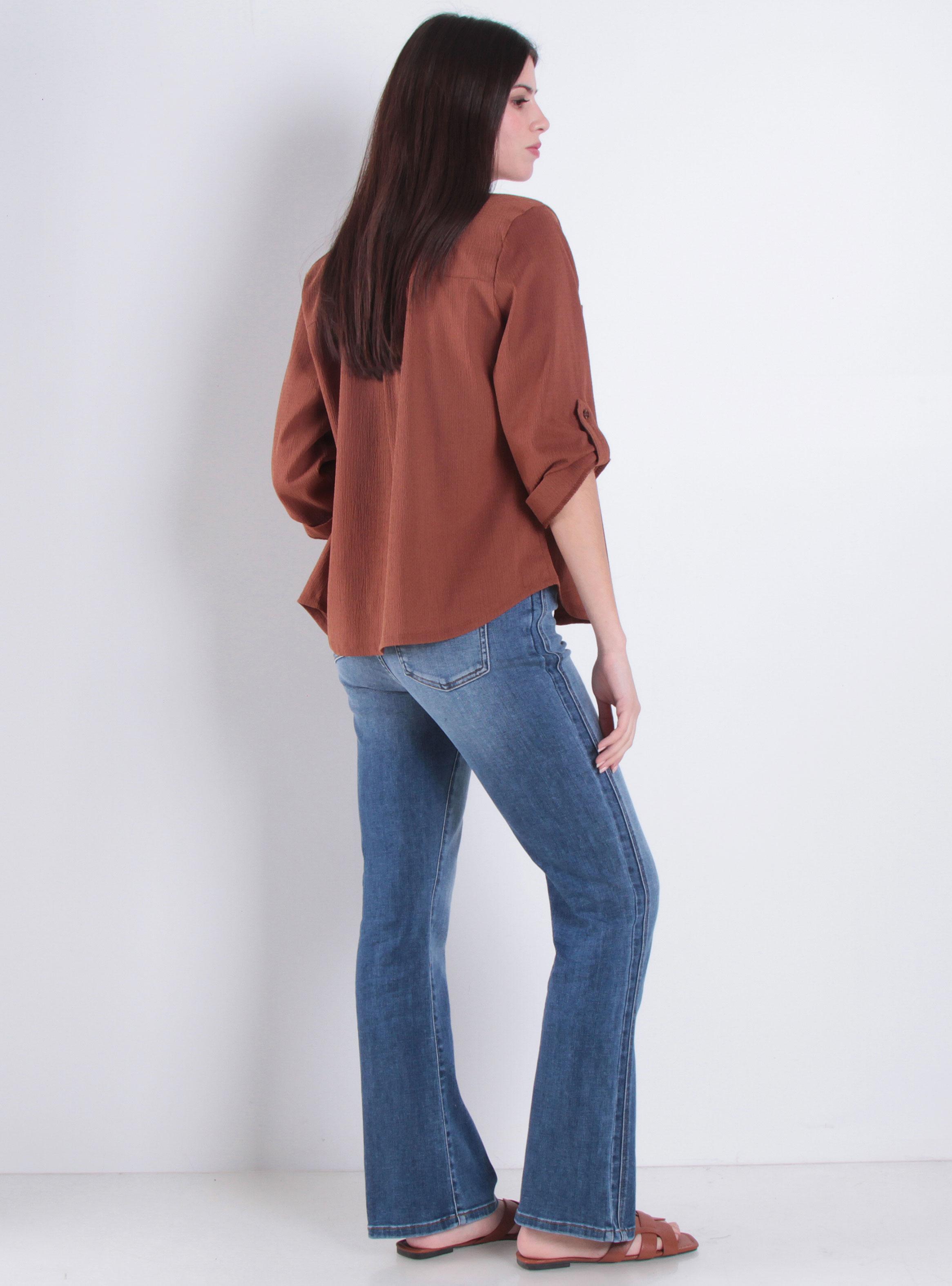 Jeans Recto Tiro Alto Botón 2548-4