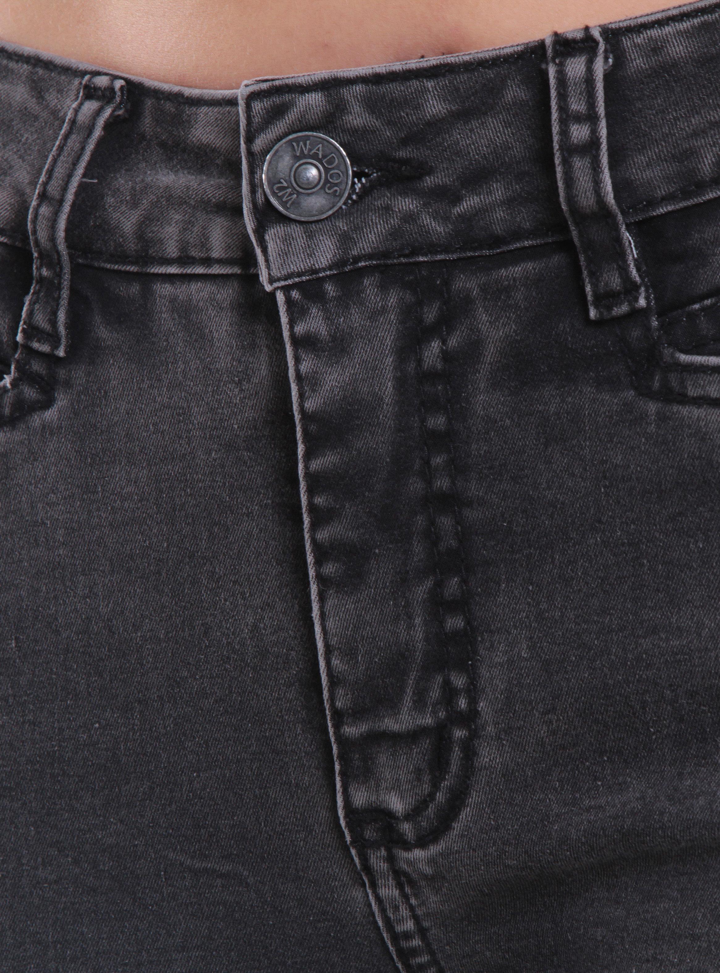 Jeans Recto Roll Up Tiro Alto 1 Botón-2