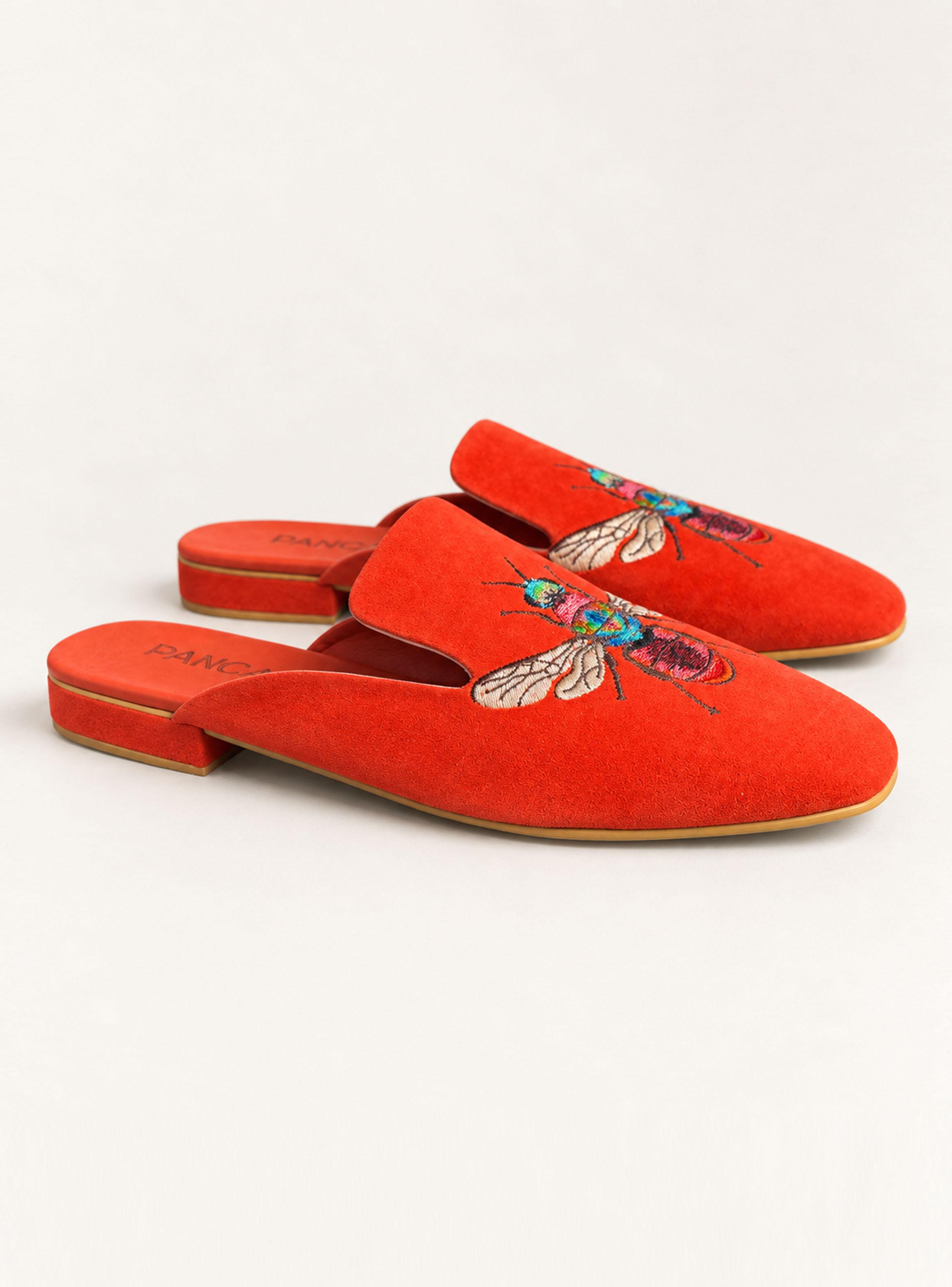 Babucha Gamuza Mosca Colores Bordado Mujer-1