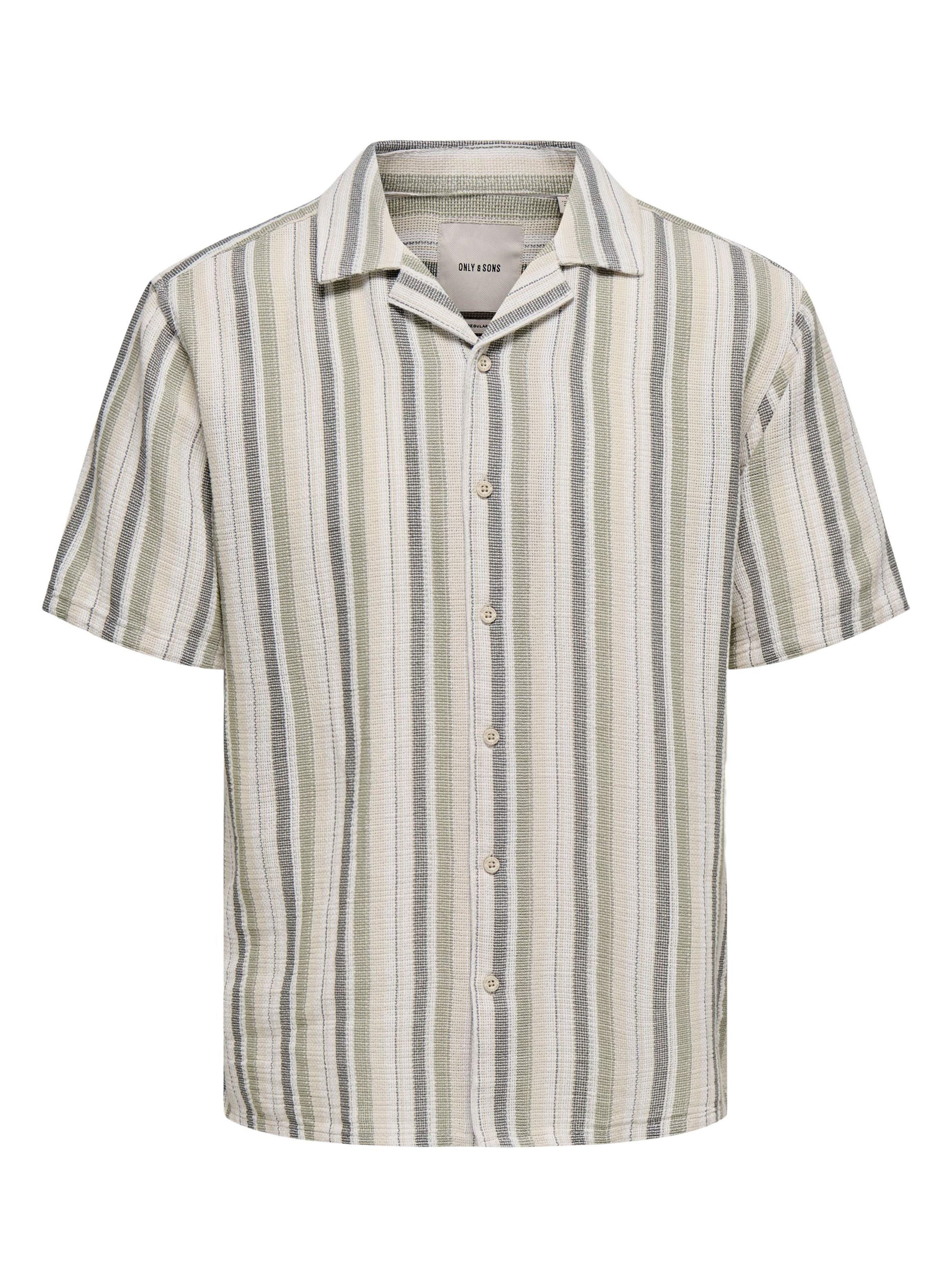 Camisa a Rayas Manga Corta Botones-3
