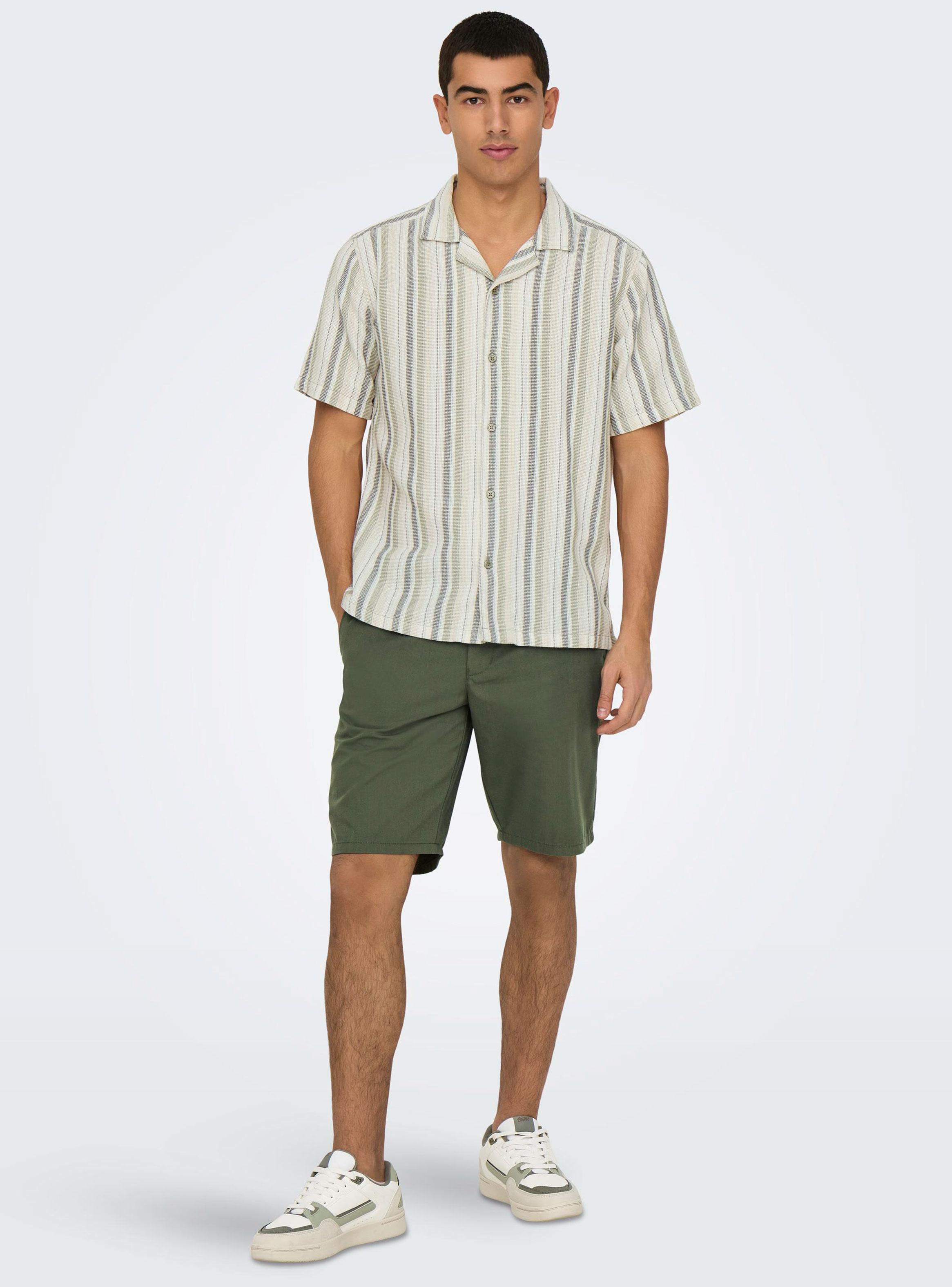 Camisa a Rayas Manga Corta Botones-2