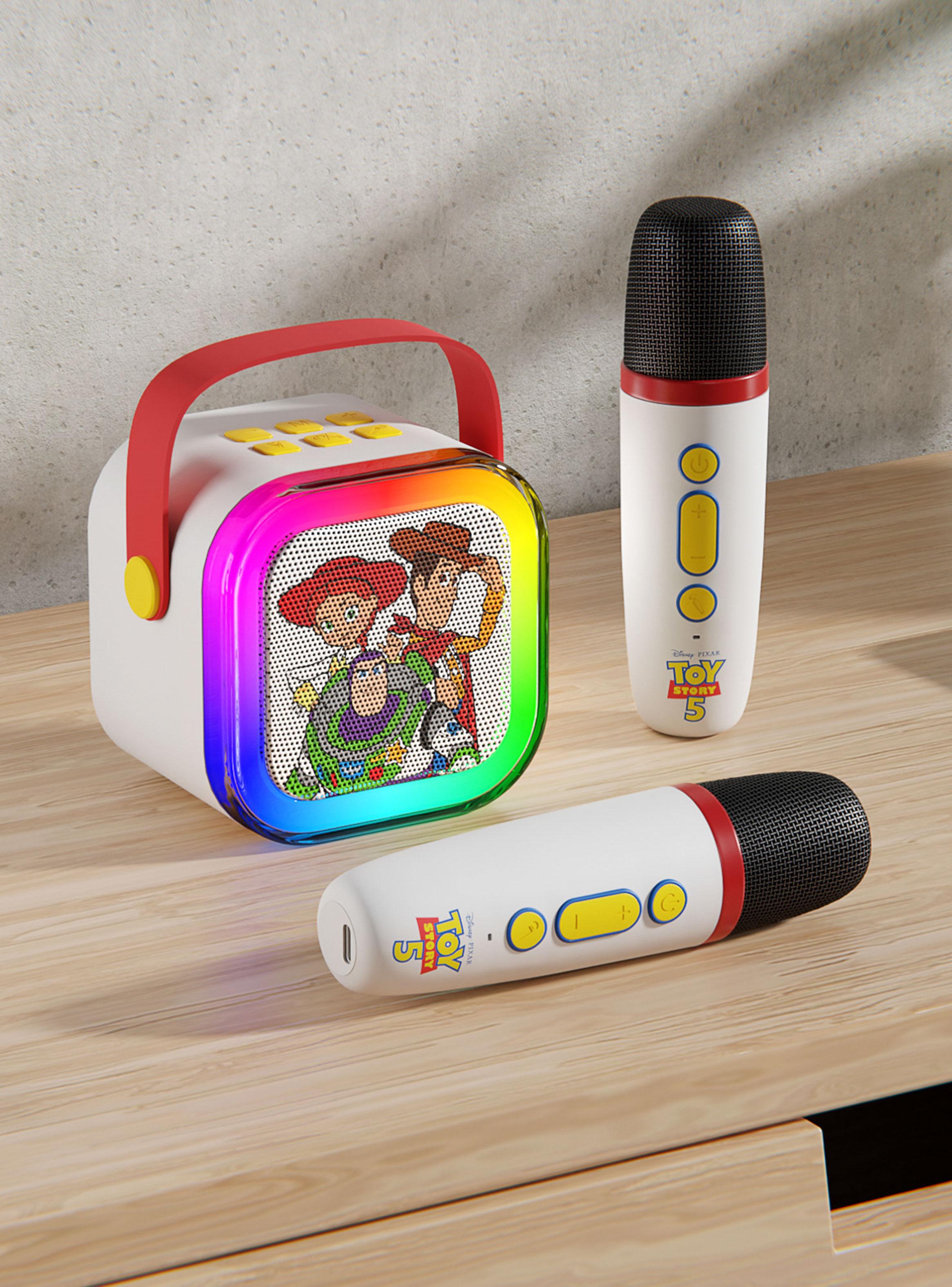 Parlante Bluetooth Mini Karaoke Toy Story + 2 Micrófonos-4