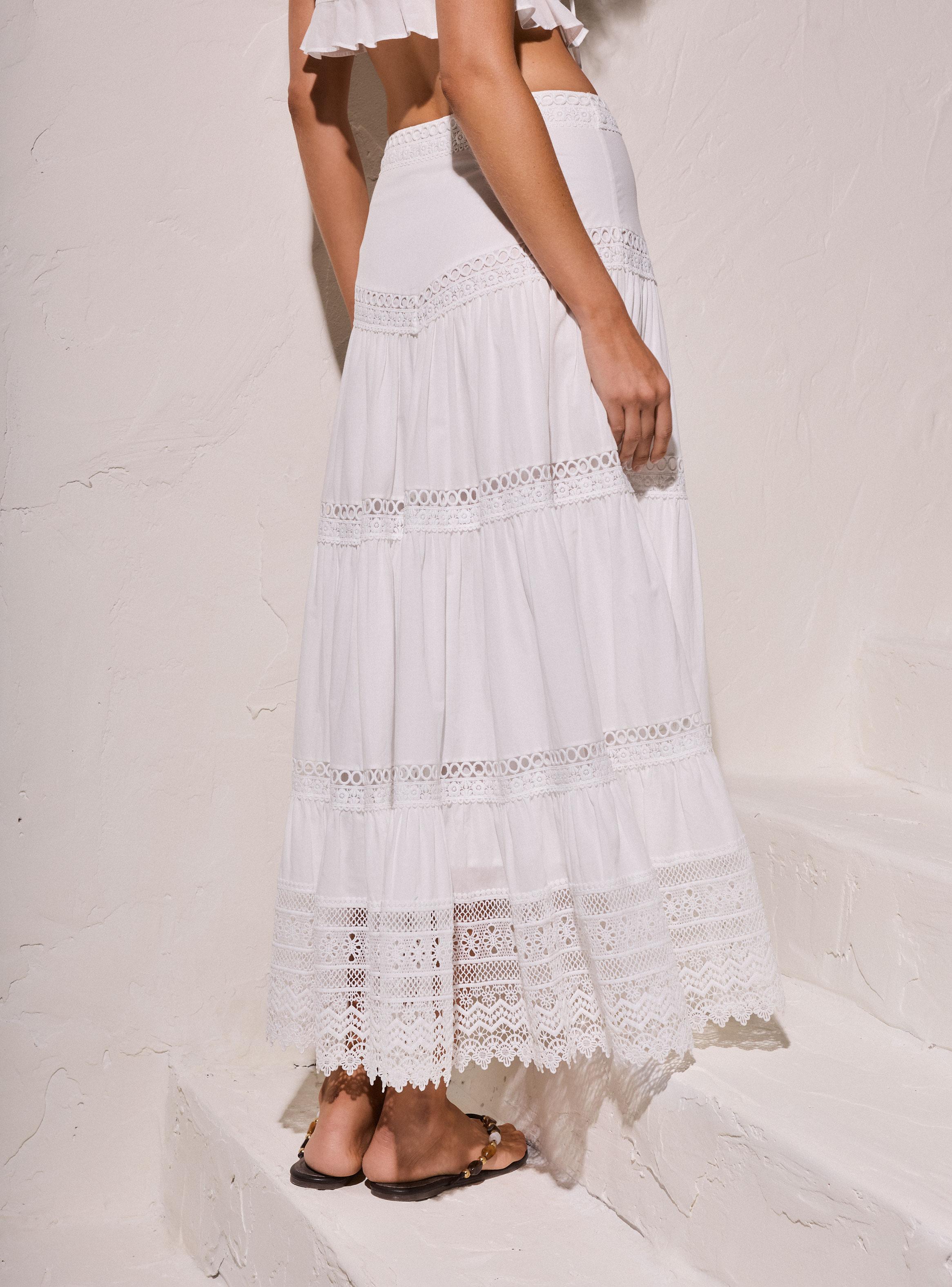 Falda Maxi Bordado Acanalado Colección María Pombo-1
