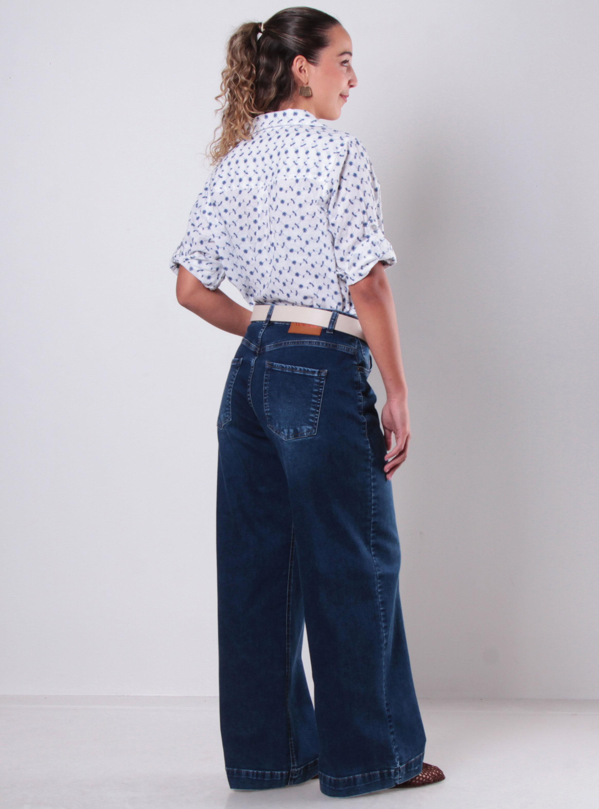 Blusa Manga Tres Cuartos Abotonada con Bolsillo-4