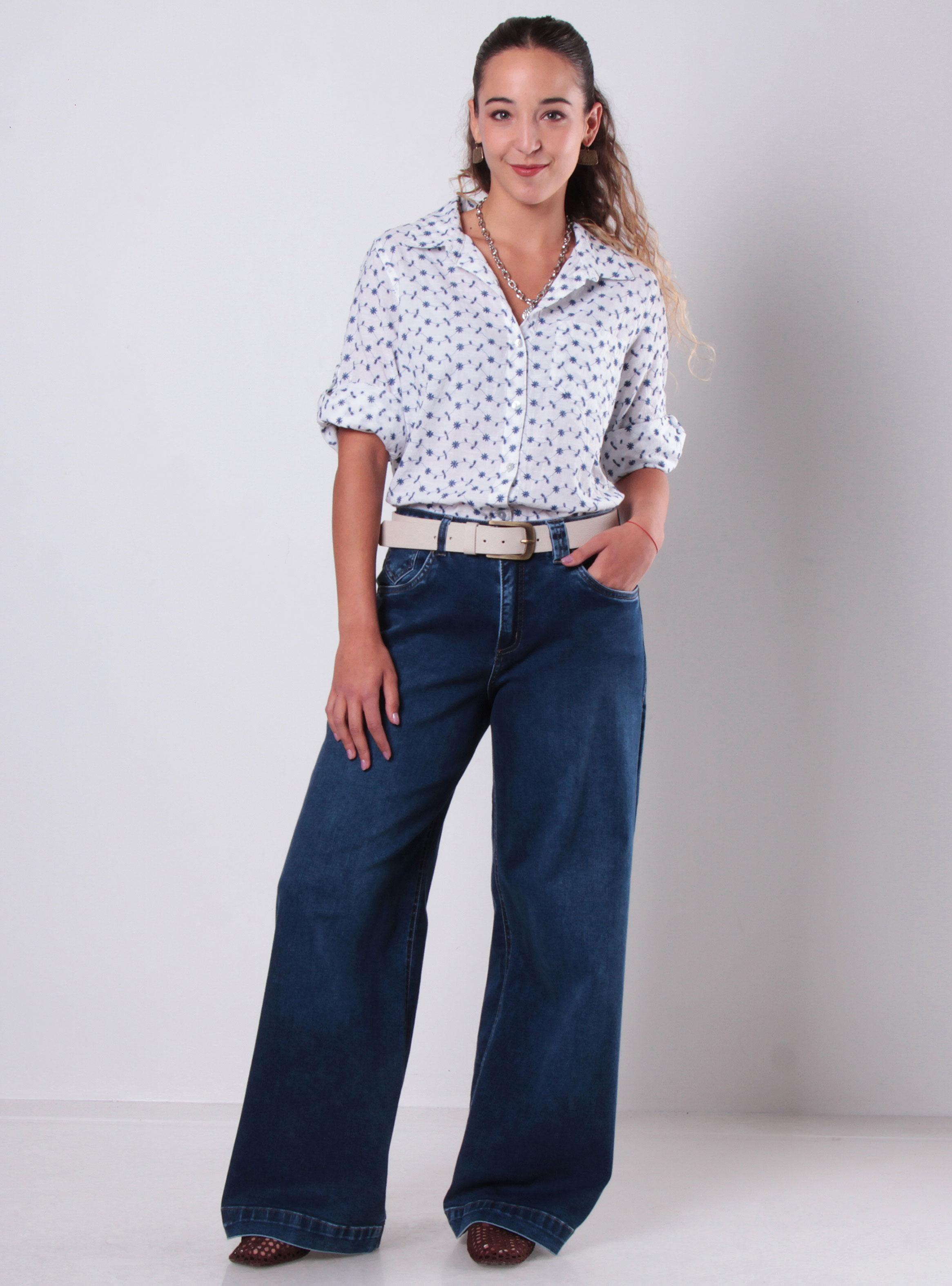 Blusa Manga Tres Cuartos Abotonada con Bolsillo-3