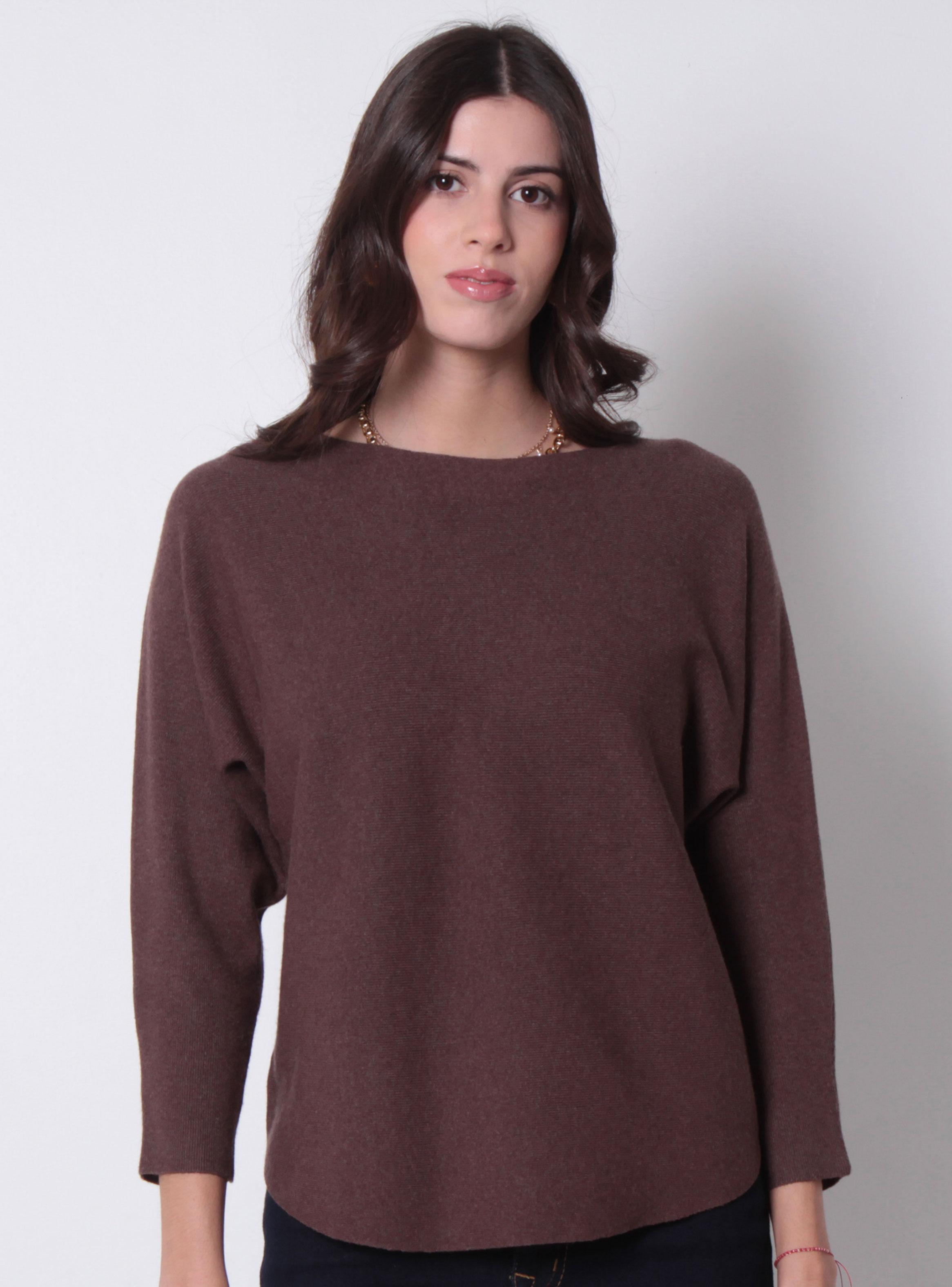 Sweater Manga Tres Cuartos y Escote Redondo-0