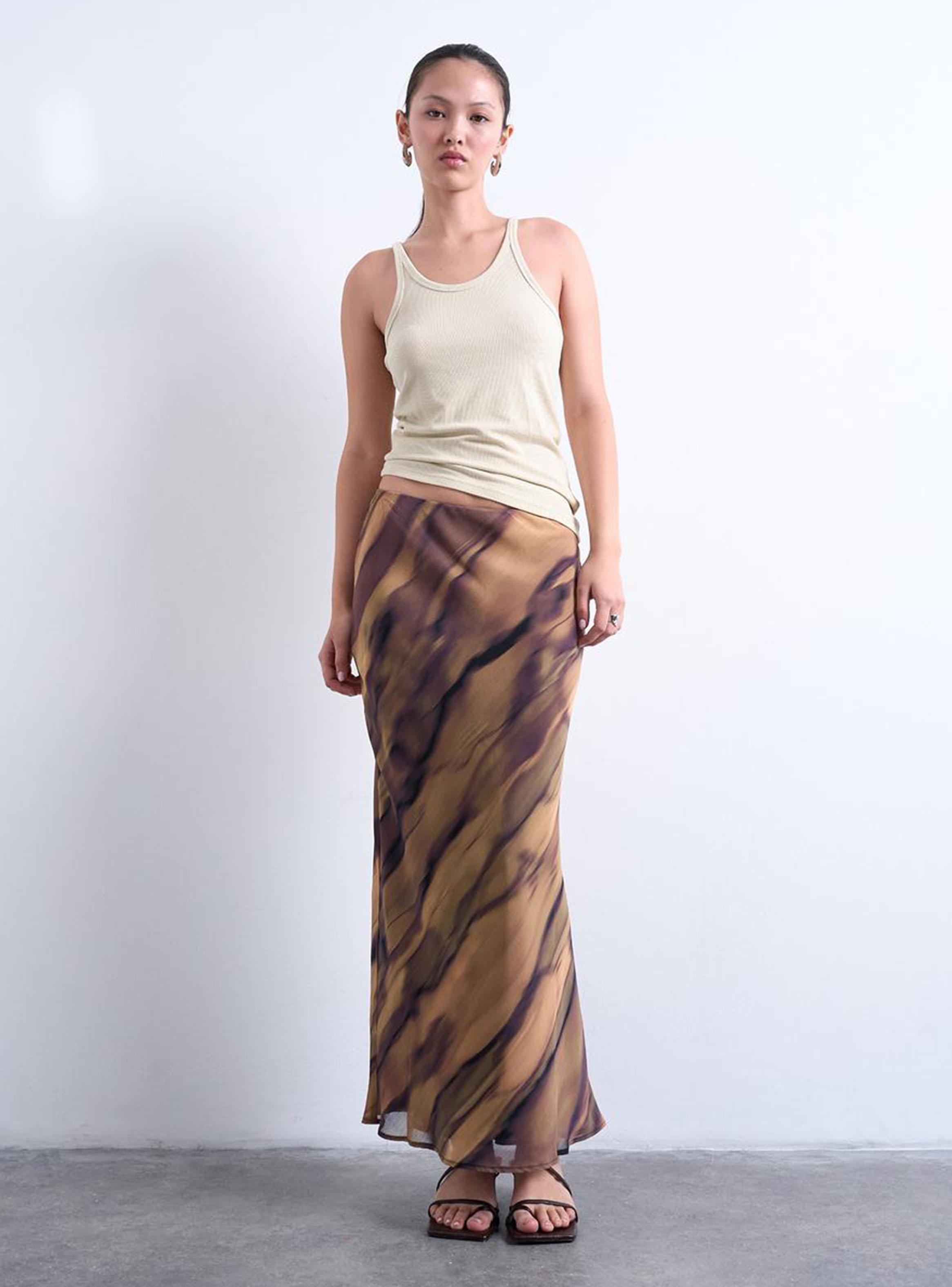 Falda Midi Skirt Estampada-4
