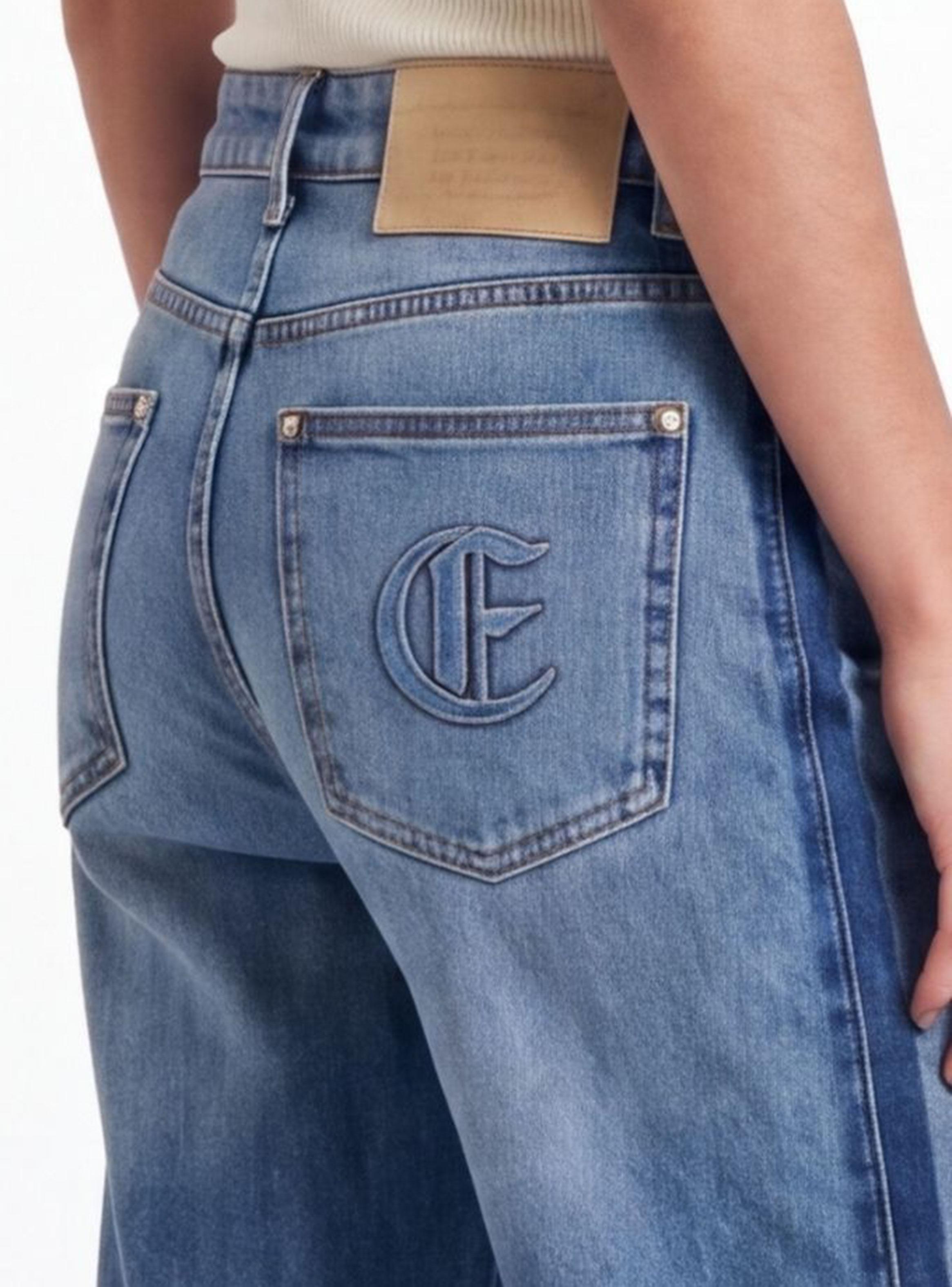 Jeans New Wide Dark Med Blue con Cortes-2