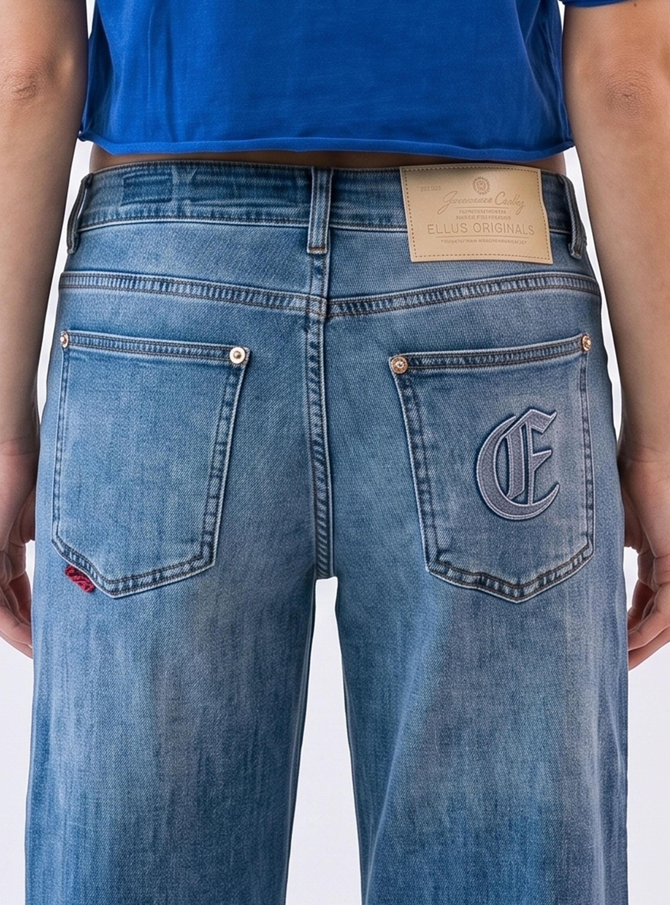 Jeans New Wide Tiro Medio Lightcon Pinzas Embosse-2