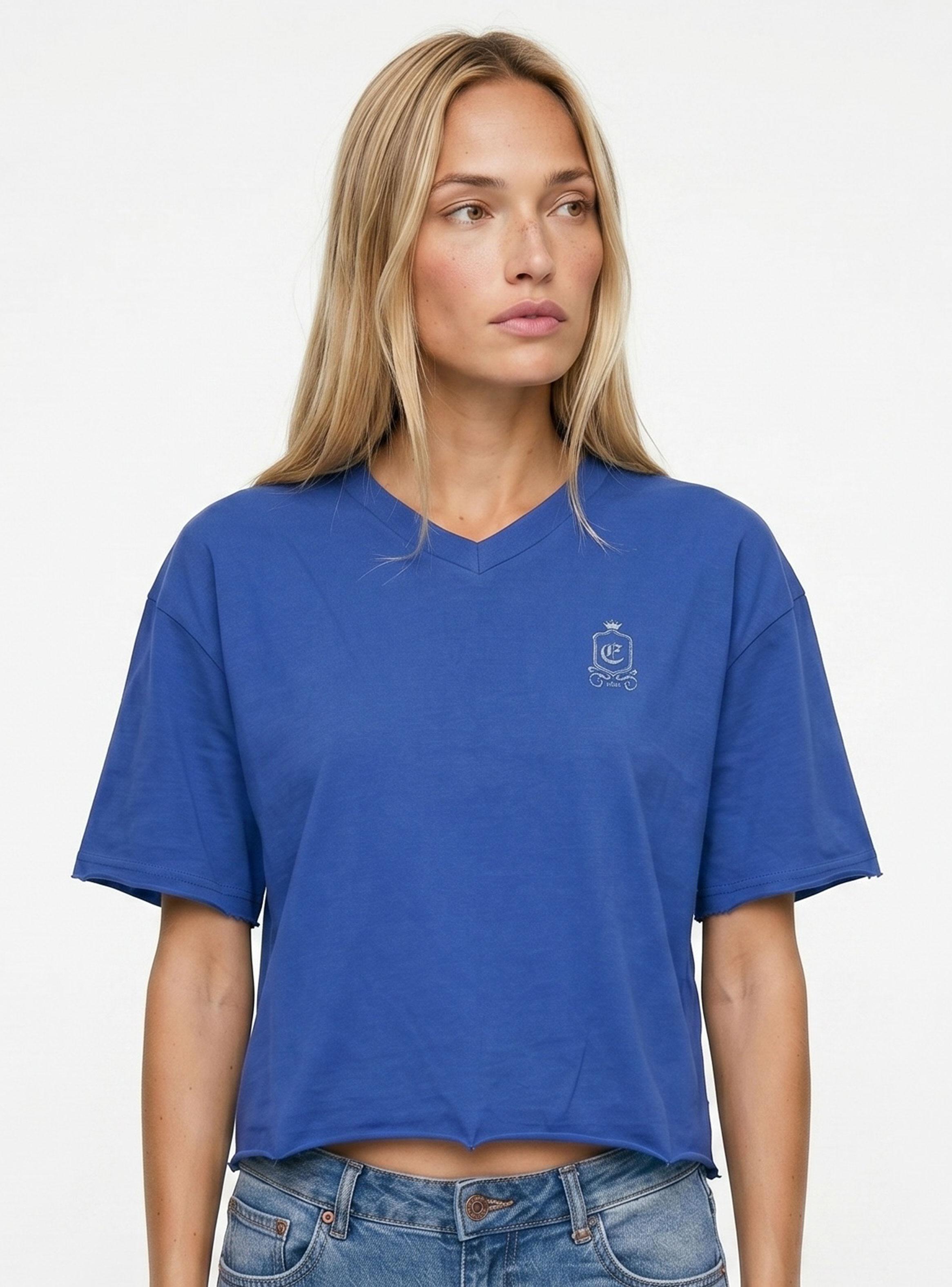 Polera Manga Corta Escote V Dye Print Espalda-0