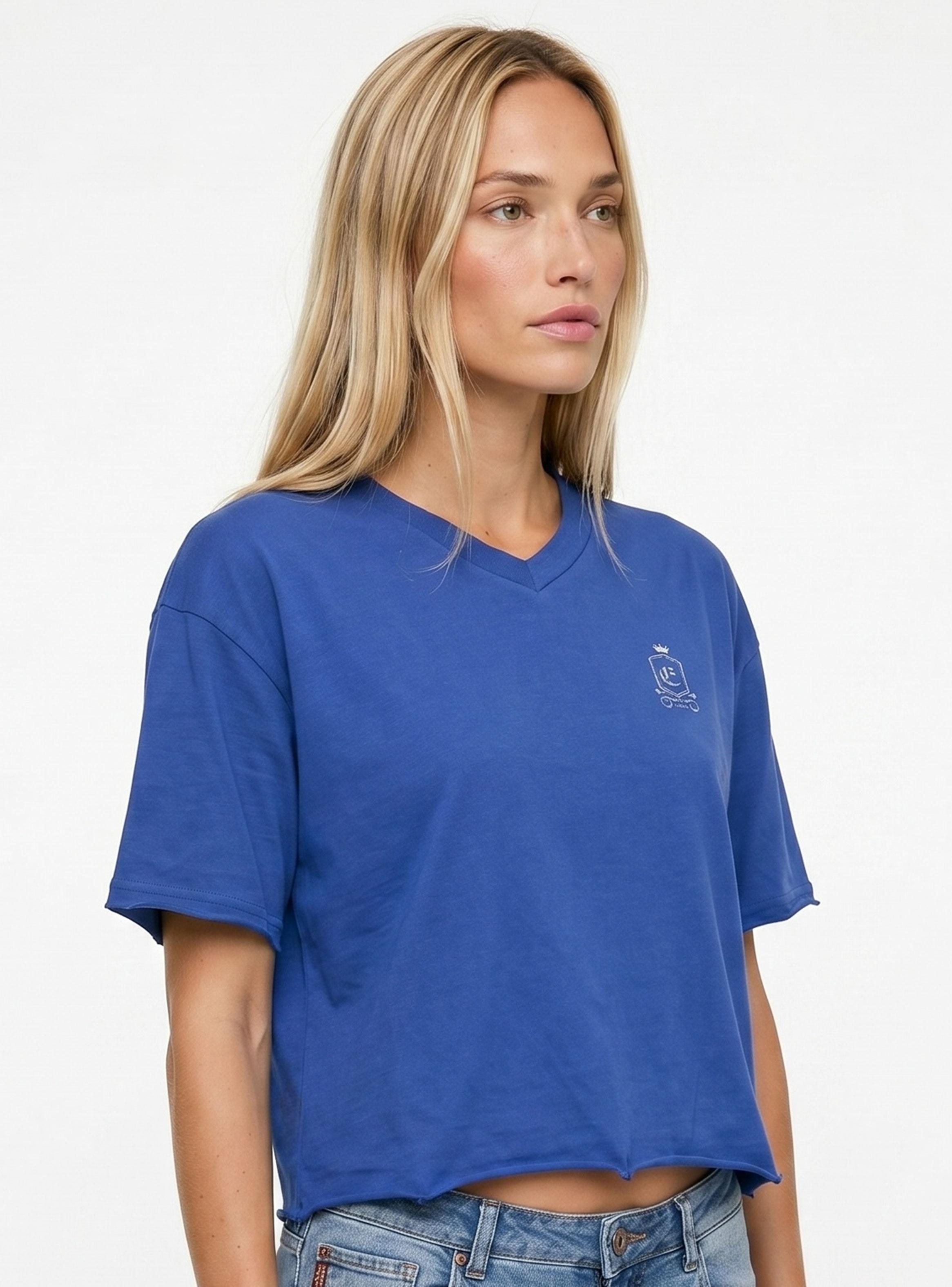 Polera Manga Corta Escote V Dye Print Espalda-2