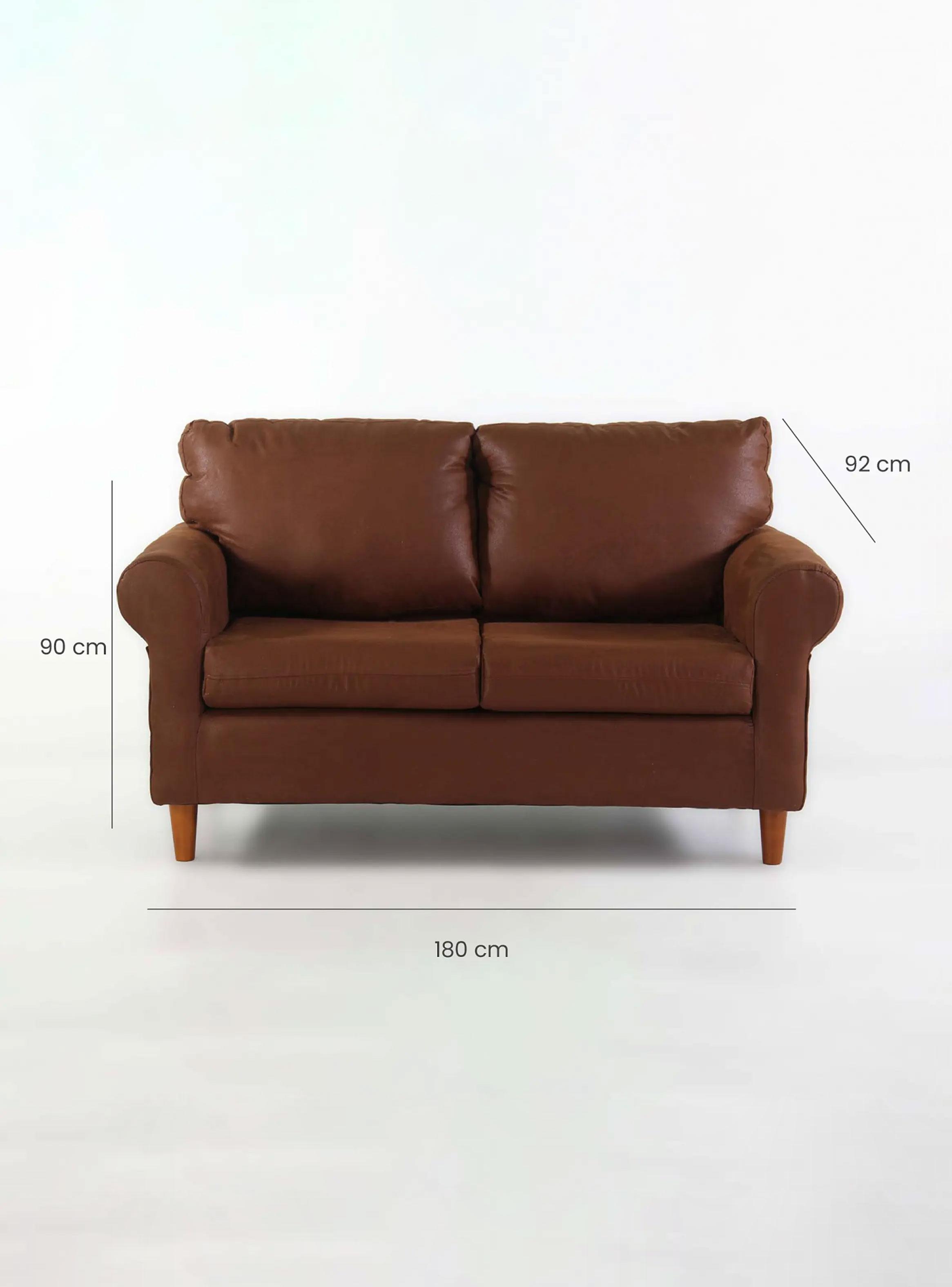 Sofá Retro 2 Cuerpos Pu Habano-2
