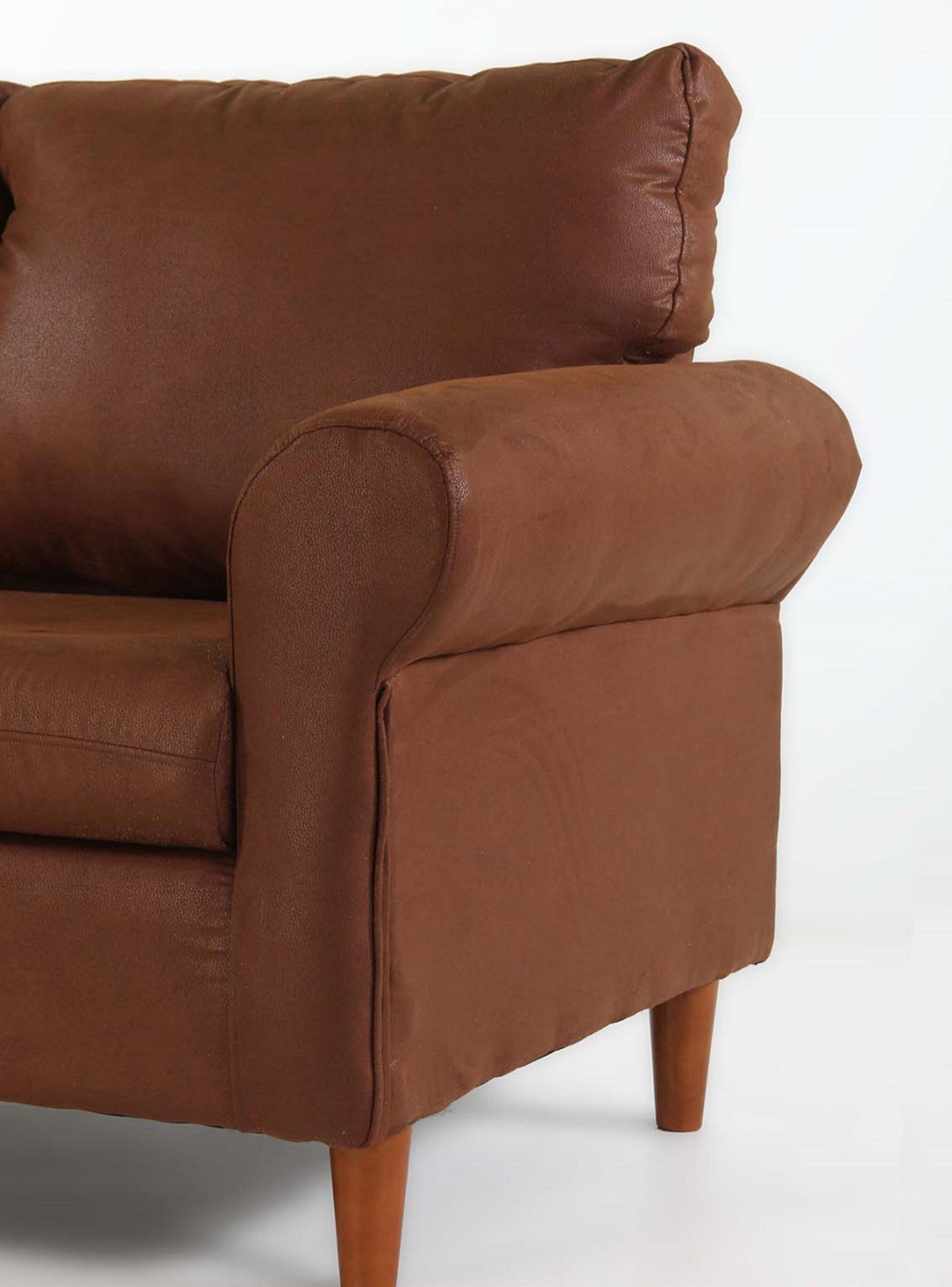 Sofá Retro 2 Cuerpos Pu Habano-3