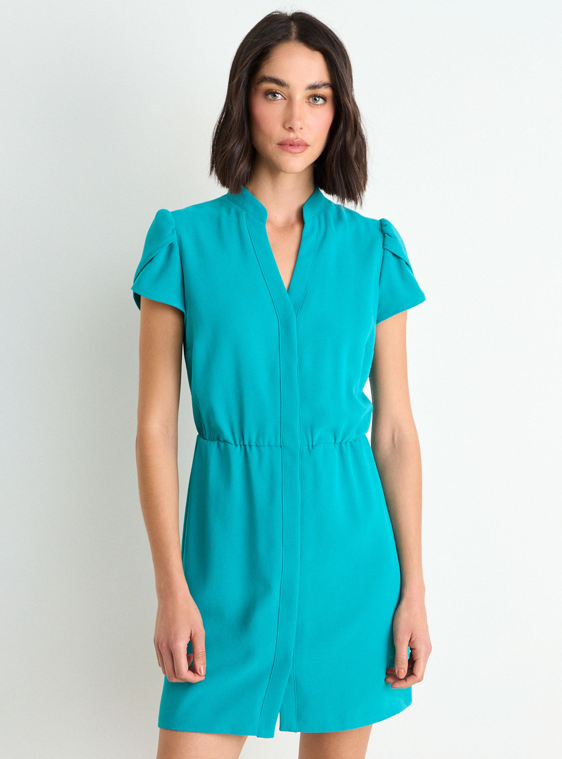 Vestido Camisero con Cuello Mao-0