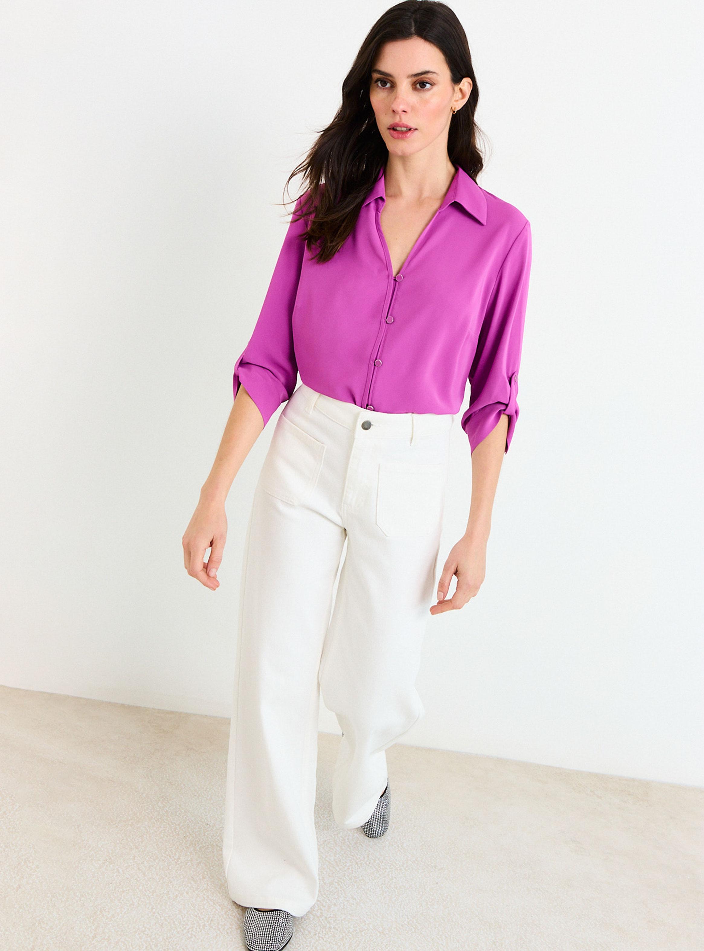 Blusa Camisera Roll Up Manga Tres Cuartos-4