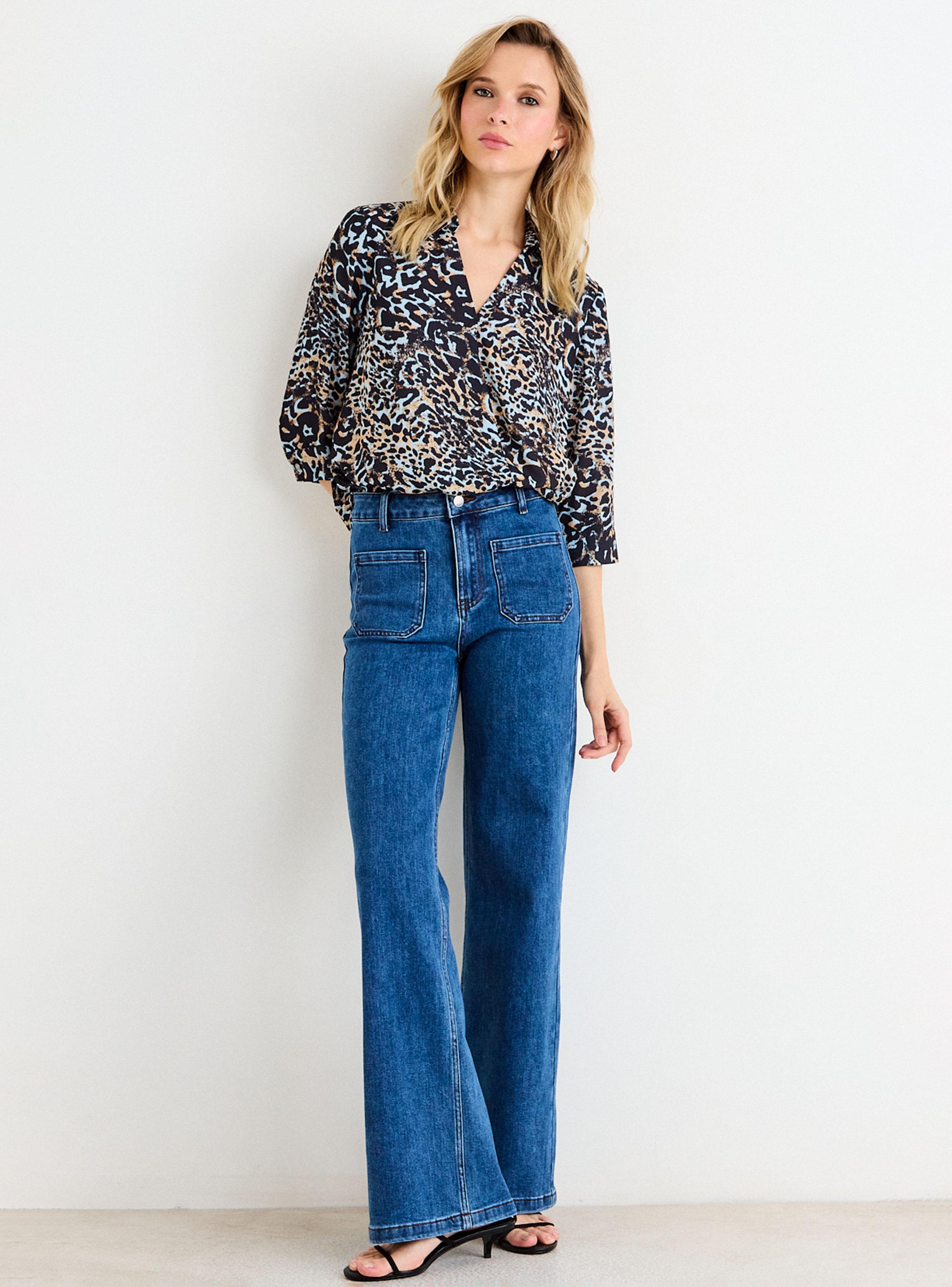 Blusa Fantasía Manga Corta con Botón-4