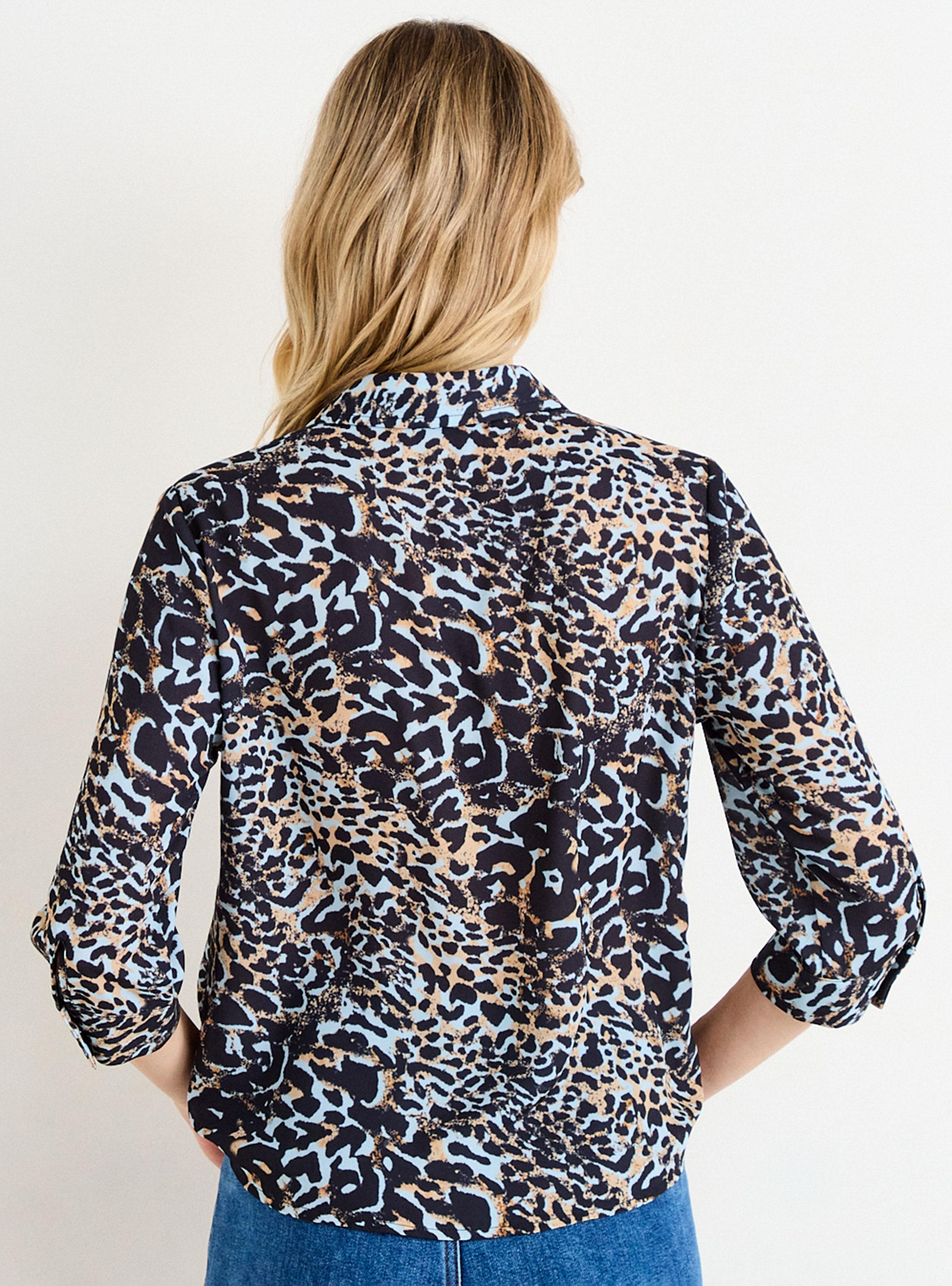 Blusa Fantasía Manga Corta con Botón-1