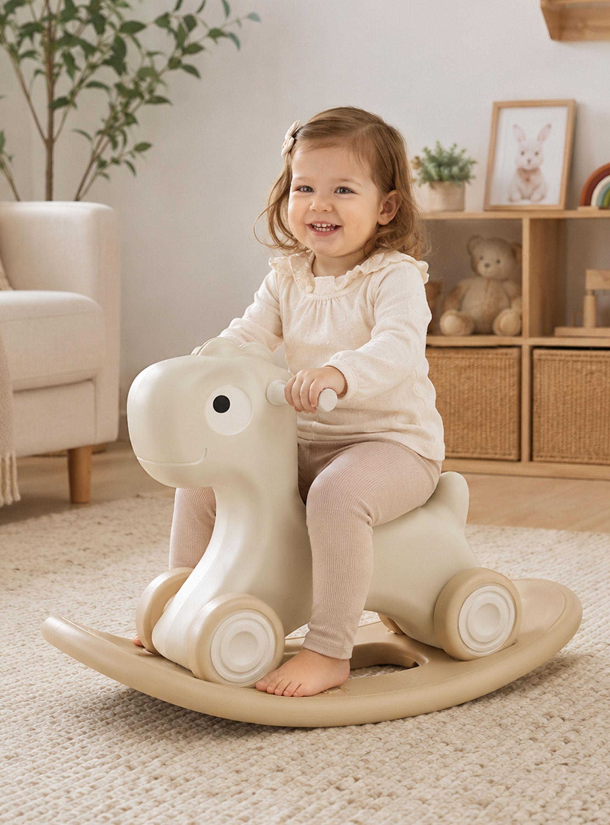 Caminador Mecedor Caballito 3 en 1 Estilo Off White-4