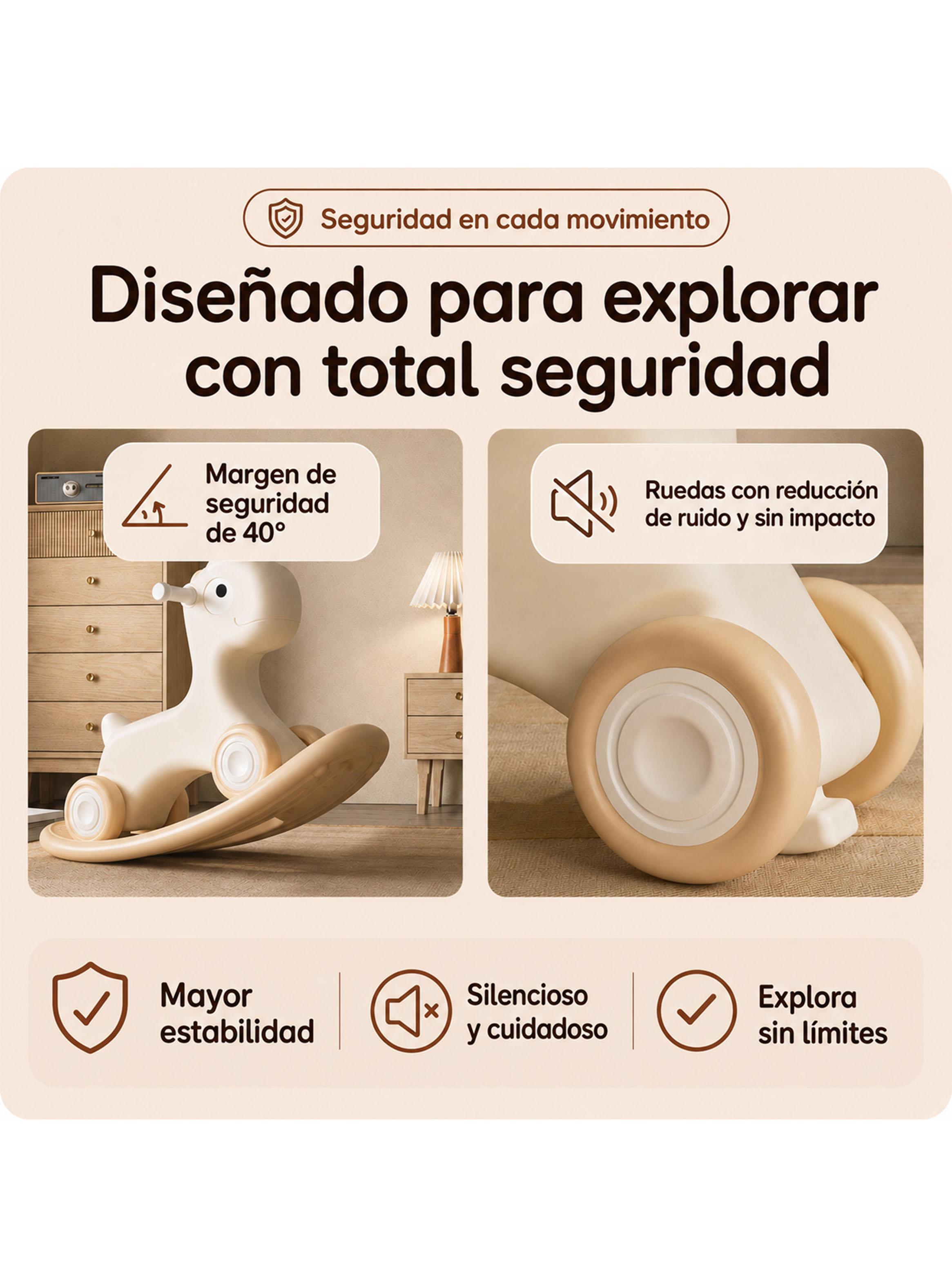 Caminador Mecedor Caballito 3 en 1 Estilo Off White-2