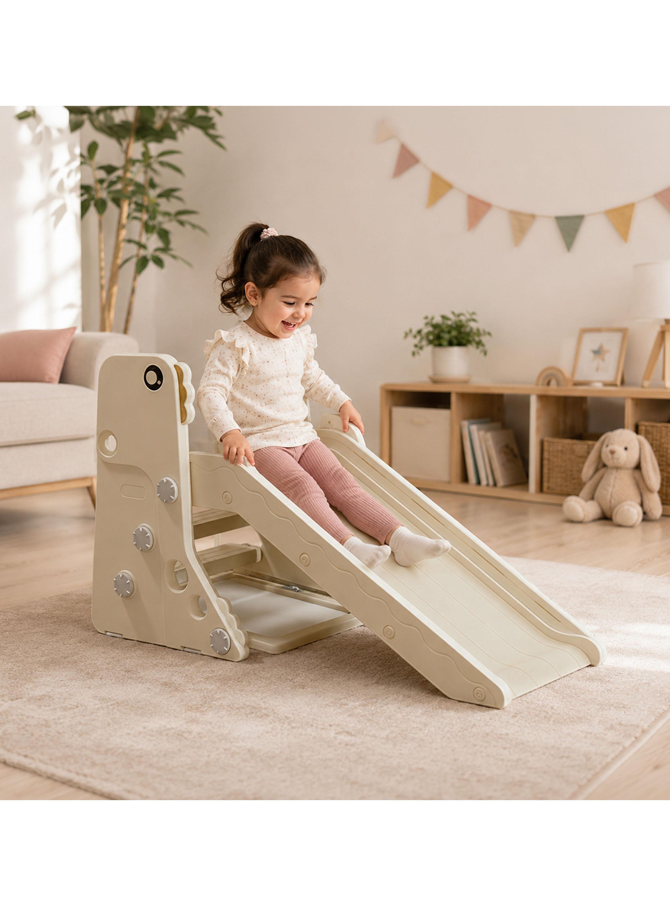Resbalín Infantil Plegable 4 en 1 con Escritorio Off White-5