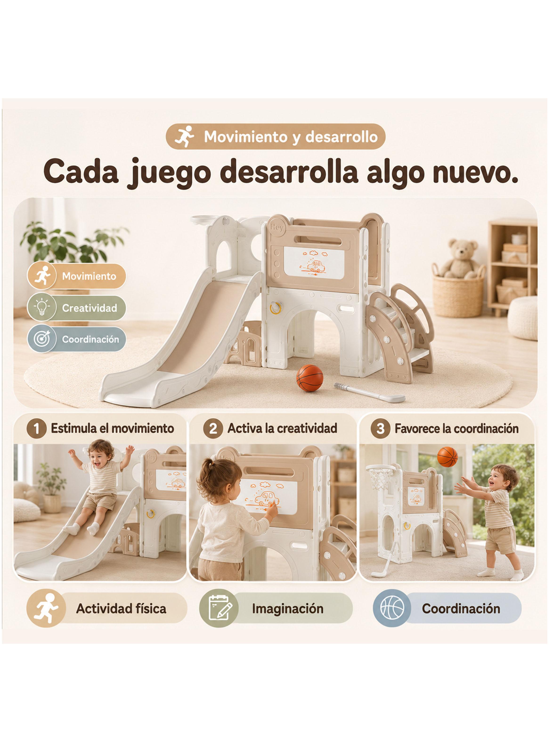 Centro de Juegos Resbalín 7 en 1 Estilo Off White-4