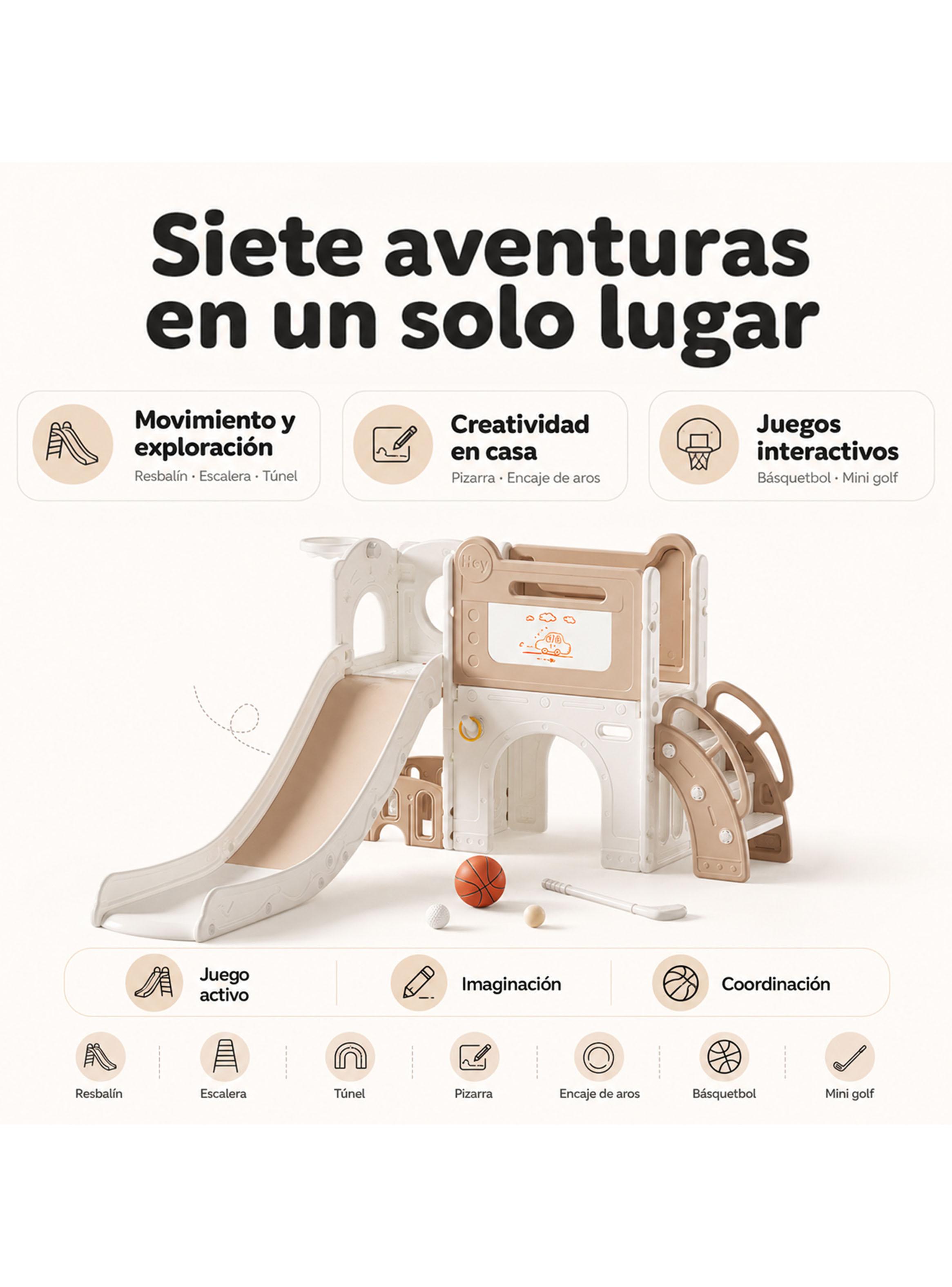 Centro de Juegos Resbalín 7 en 1 Estilo Off White-2