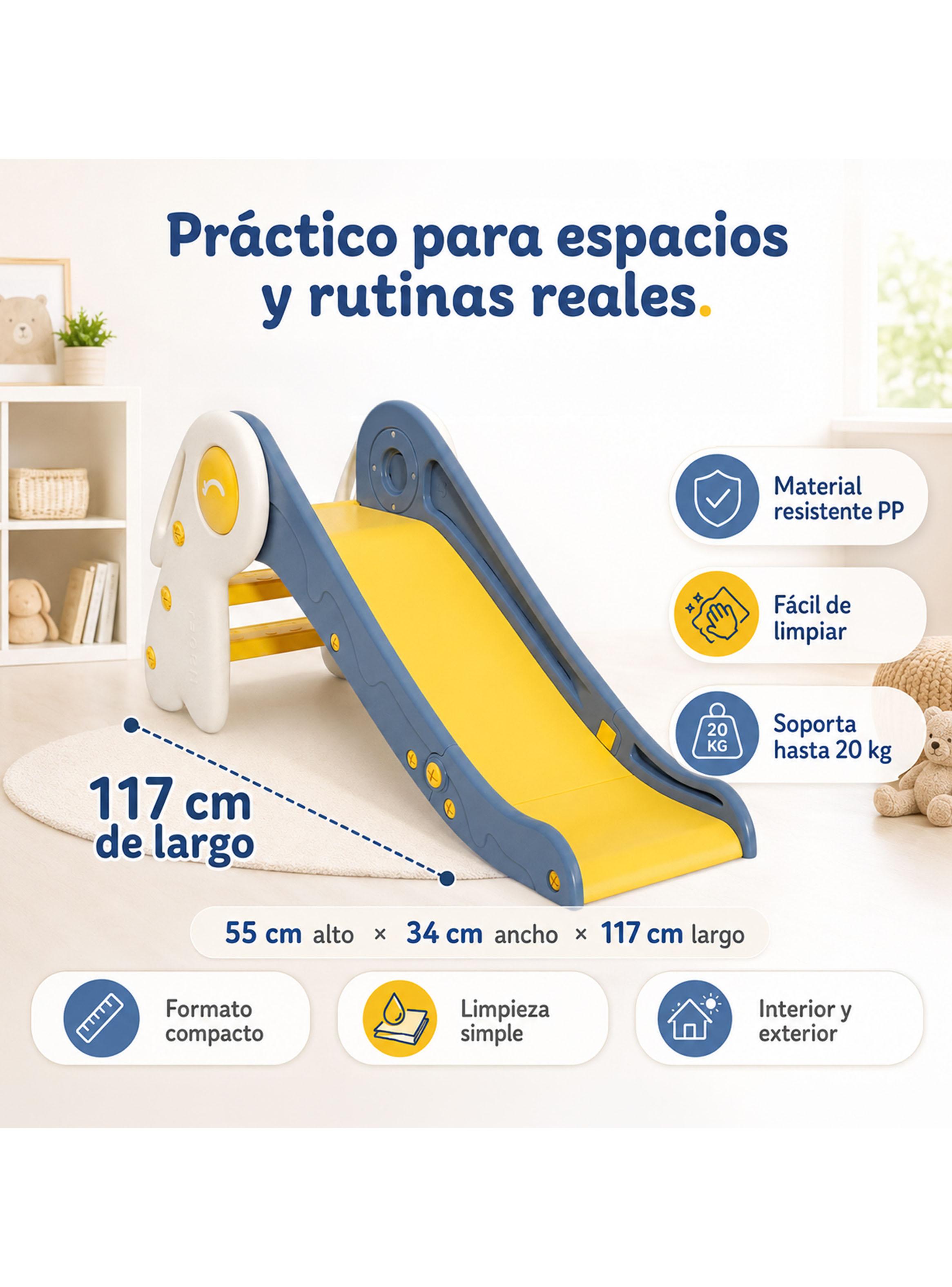 Resbalín Infantil Plegable con Aro de Básquetbol Multicolor-4
