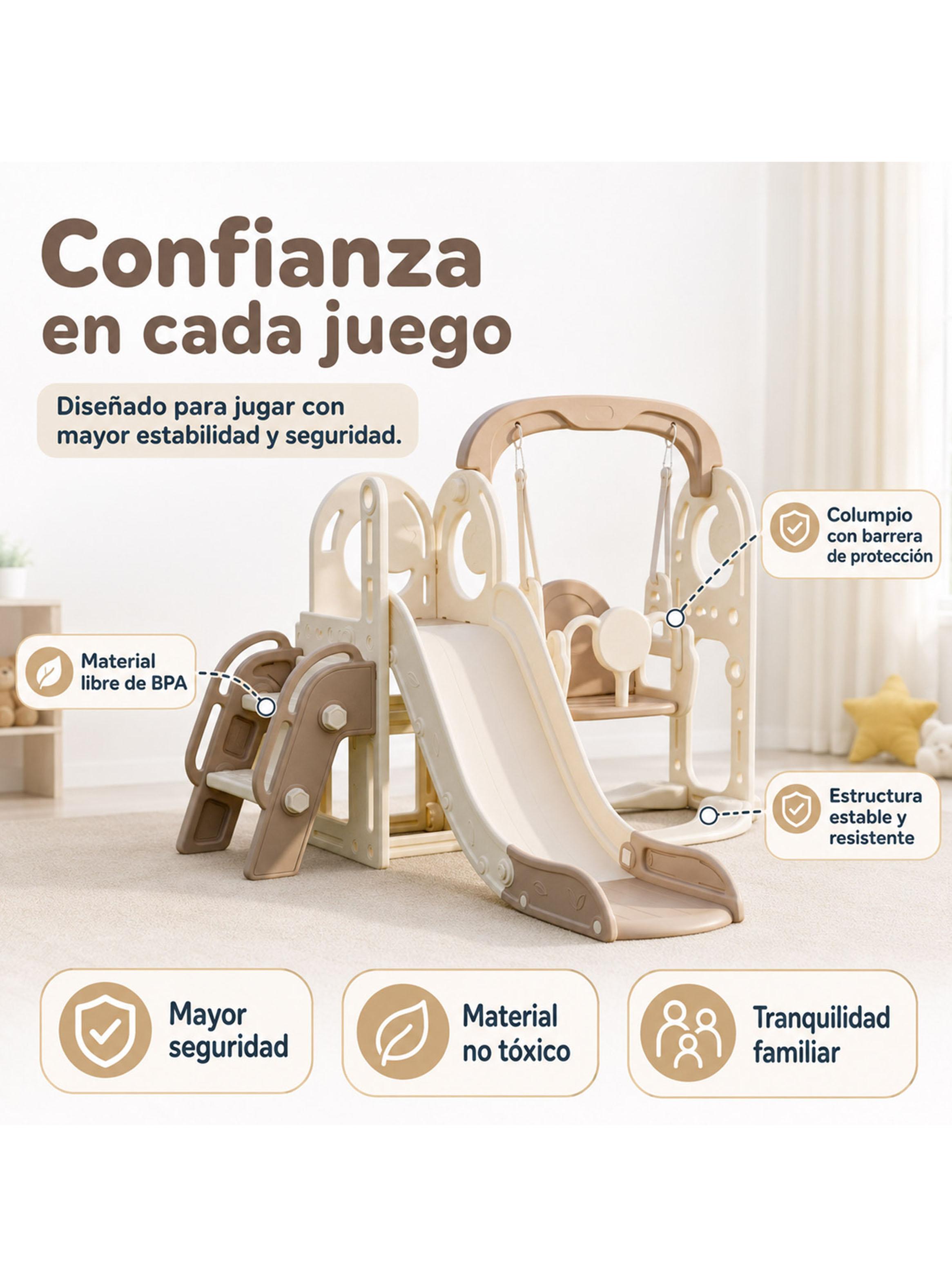 Resbalín Columpio 3 Juegos en 1 Estilo Off White-3
