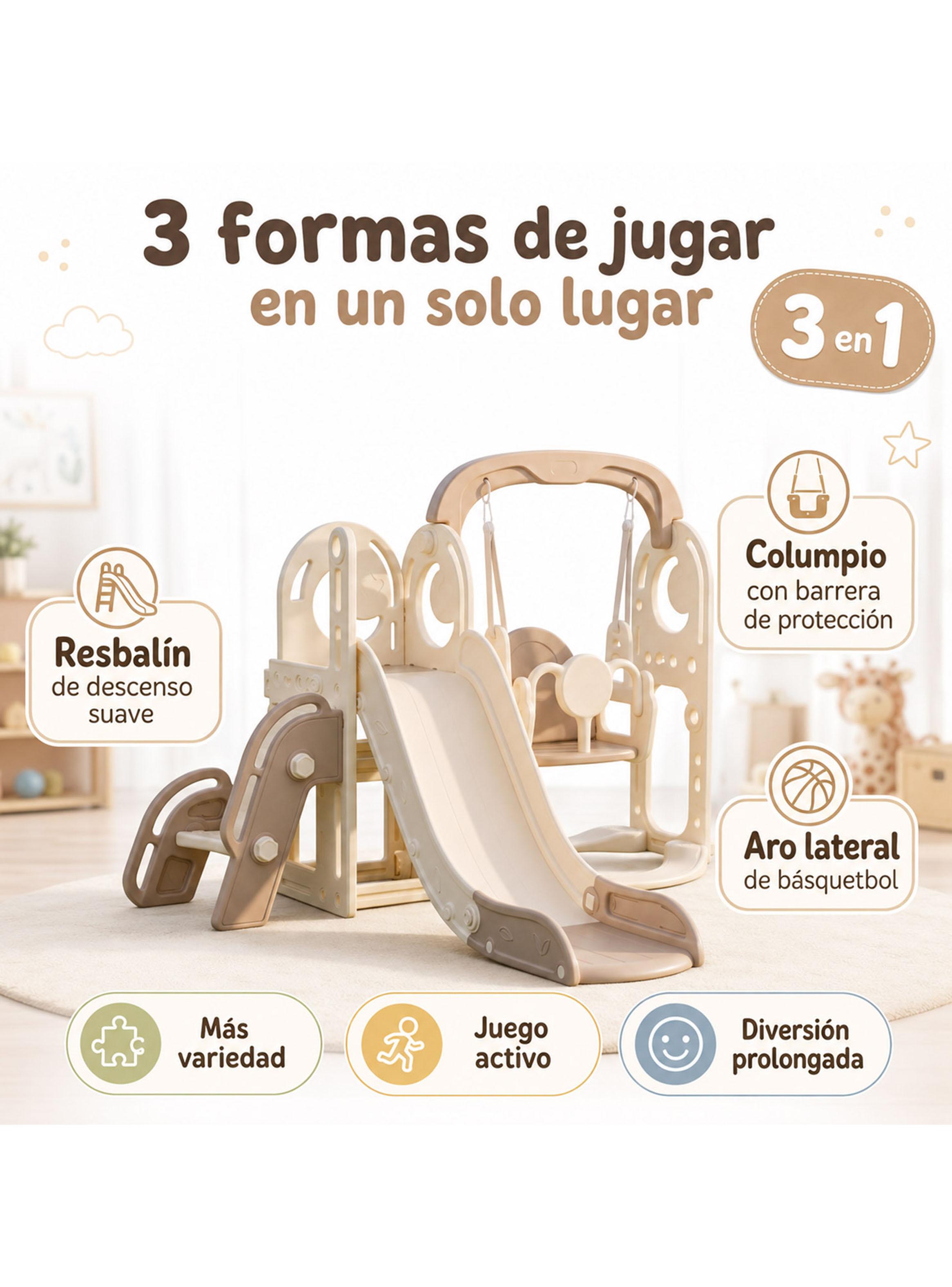 Resbalín Columpio 3 Juegos en 1 Estilo Off White-2
