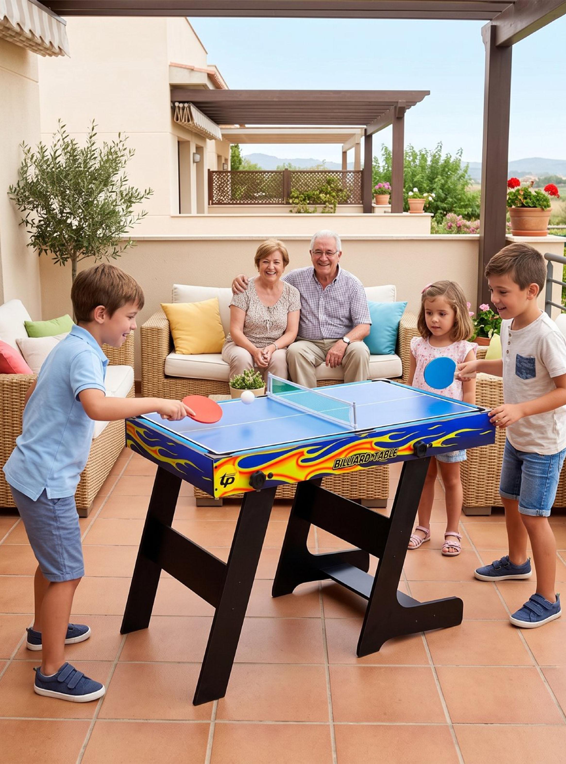 Mesa de Juegos Plegable 5 en 1 Taca Taca + Pool + Ping Pong-4