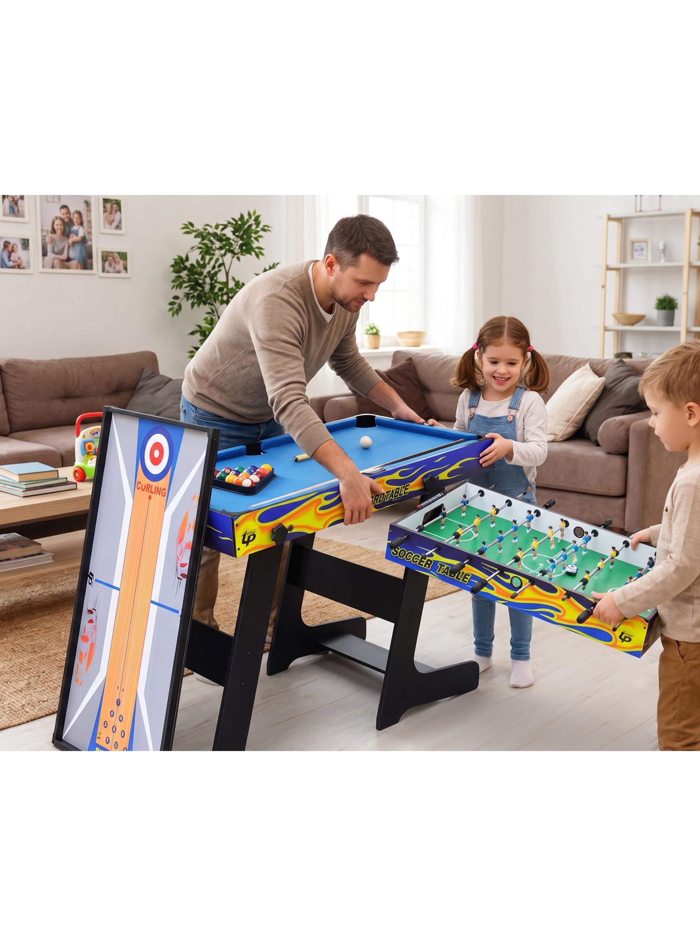 Mesa de Juegos Plegable 5 en 1 Taca Taca + Pool + Ping Pong-5