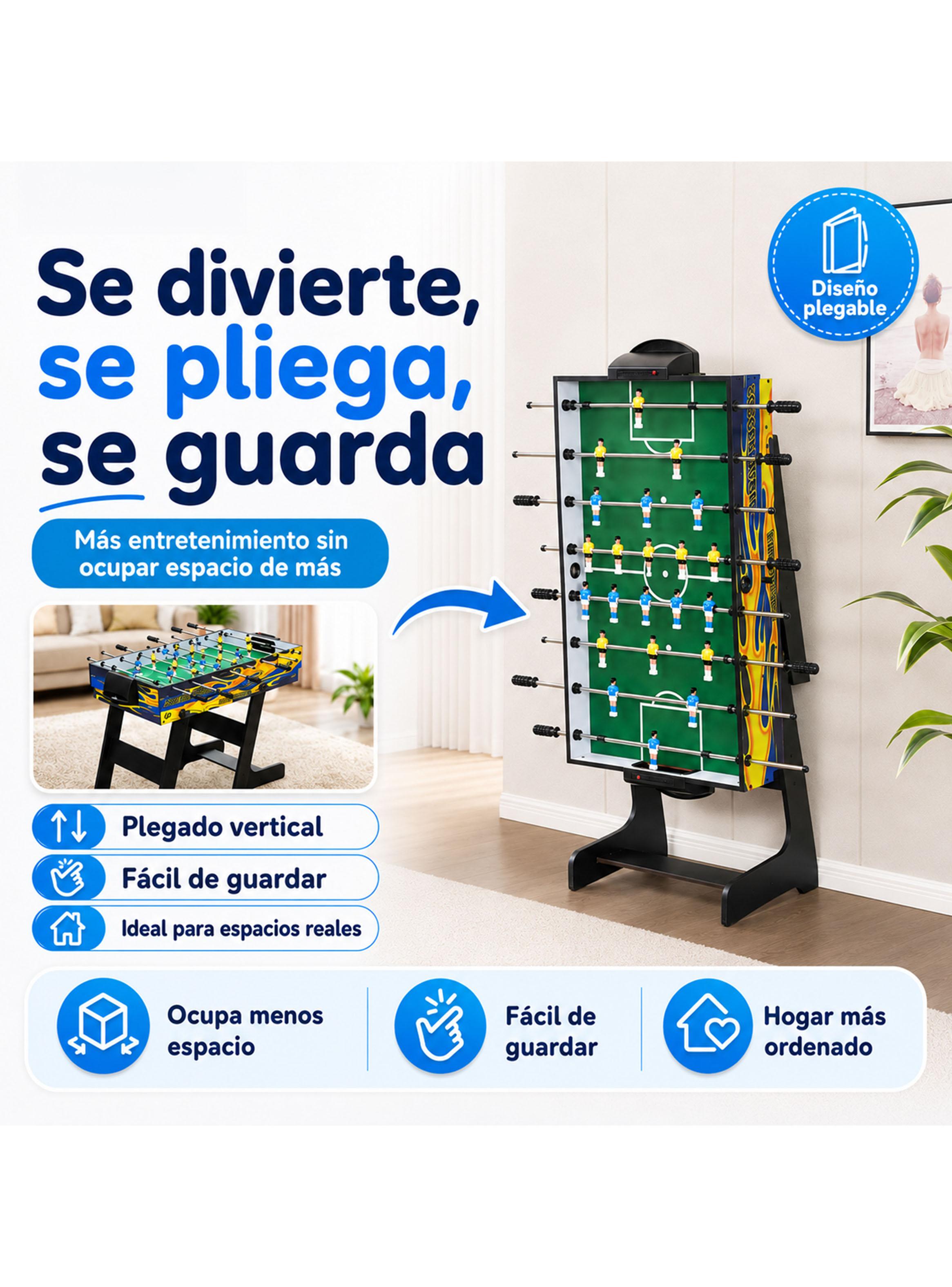Mesa de Juegos Plegable 5 en 1 Taca Taca + Pool + Ping Pong-2