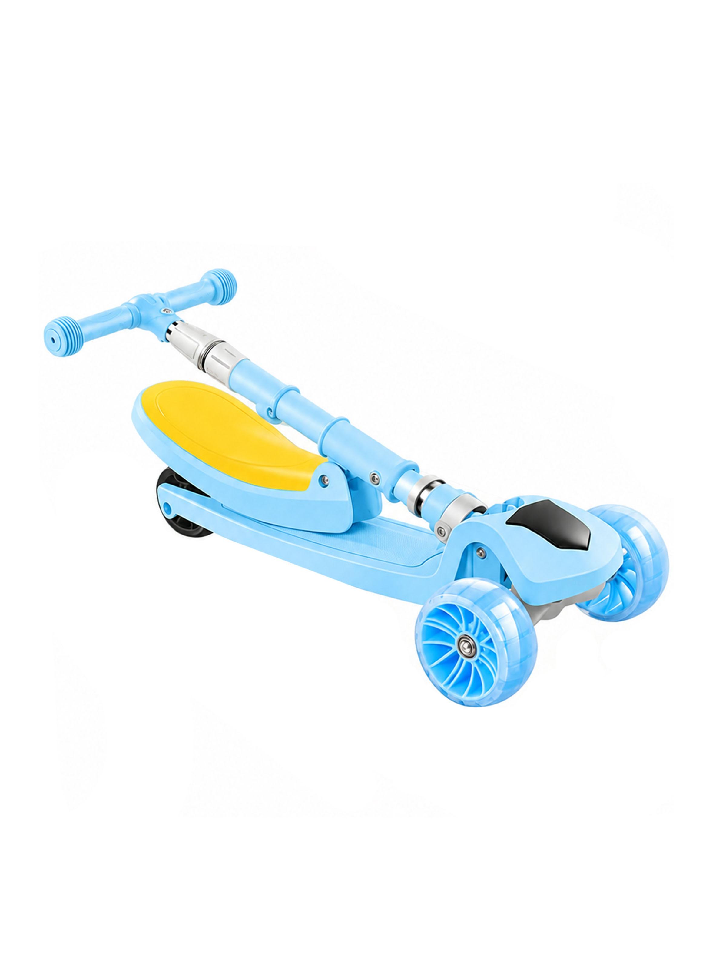 Scooter Plegable con Asiento Música y Luces Azul-2